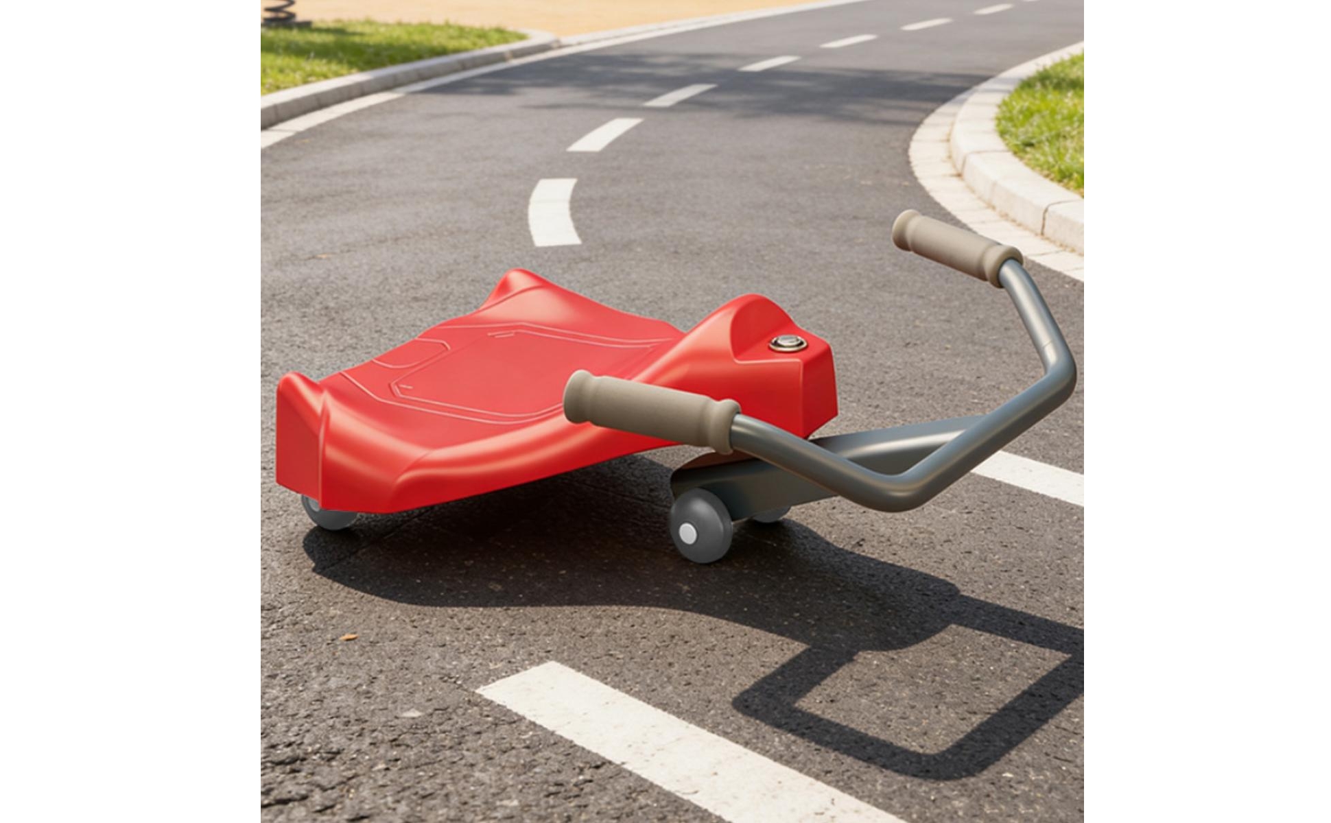 Scooter Tiré Main Forme Triangulaire Scooter Porteur Guidon Métal pour Enfants