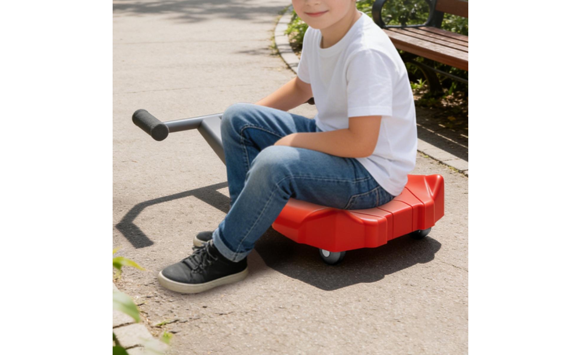 Scooter Tiré Main Forme Triangulaire Scooter Porteur Guidon Métal pour Enfants