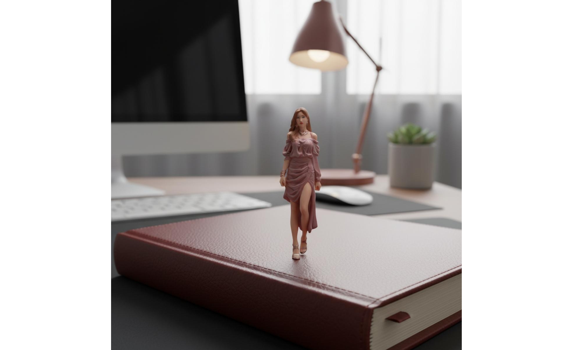 Handgefertigte Resinfigur 1:18 Gehende Mädchenfigur Handgefertigt