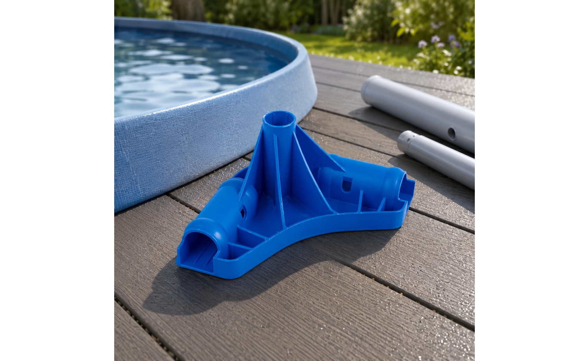 Connecteur de Cadre de Piscine Stabilité Renforcée Support Plastique Bleu Moulé