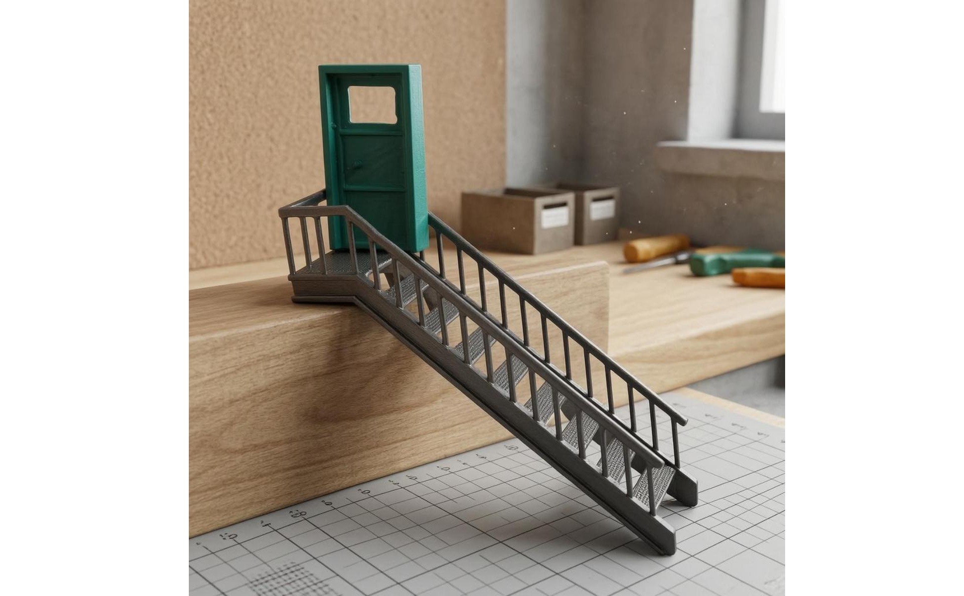 Miniature Staircase Model 1:64 Scale Resin Stairs Model Detailed