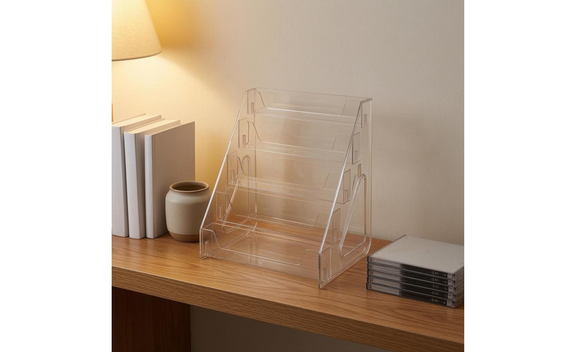 Stepped CD Display Shelf Tiered Design CD Storage Rack Large Capacity
