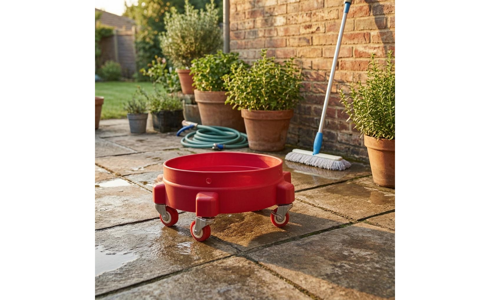 Pail Rolling Base Swivel Casters Round Pail Base Easy Mobility