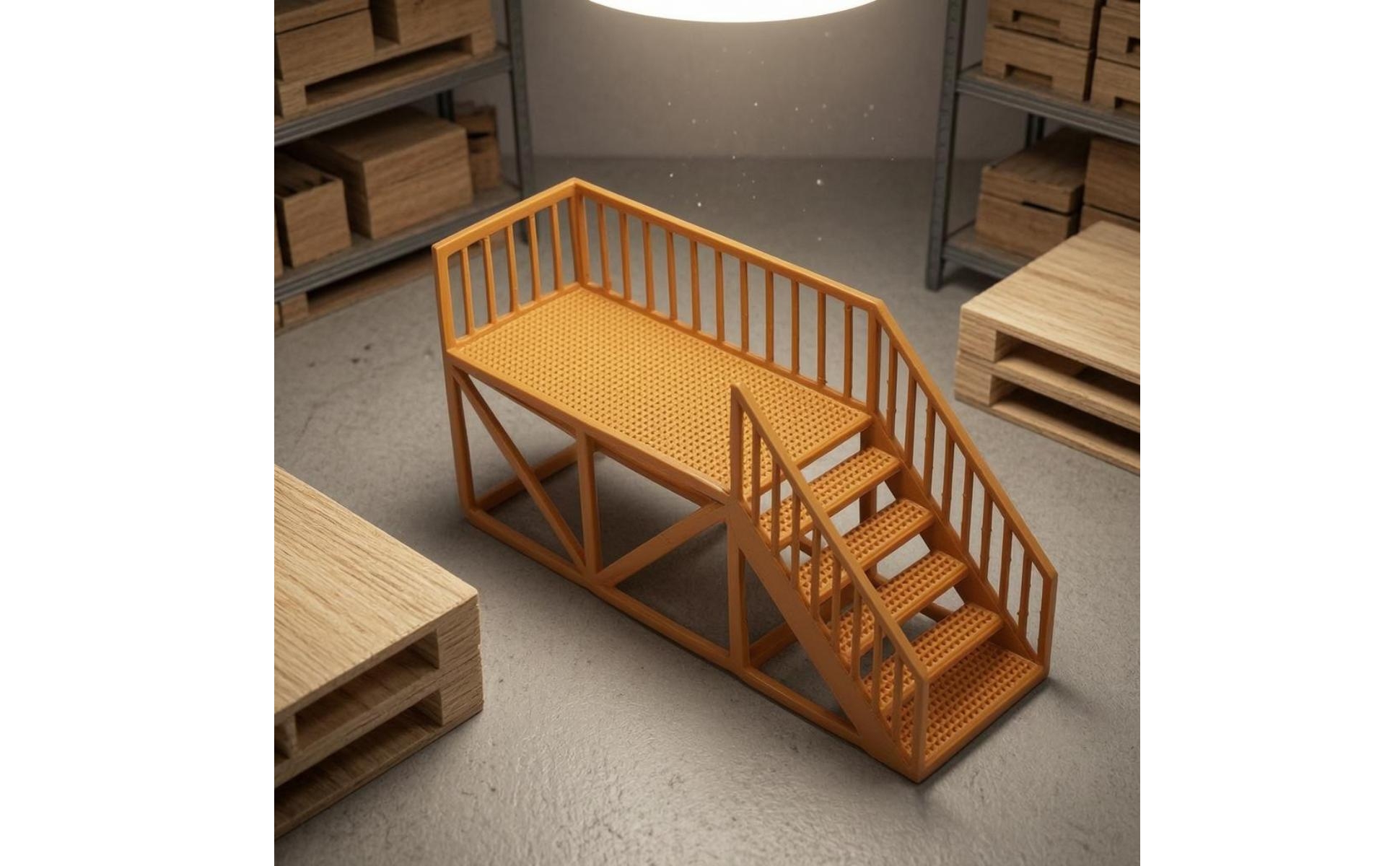 Miniature Staircase Model 1:64 Scale Resin Stairs Model Detailed