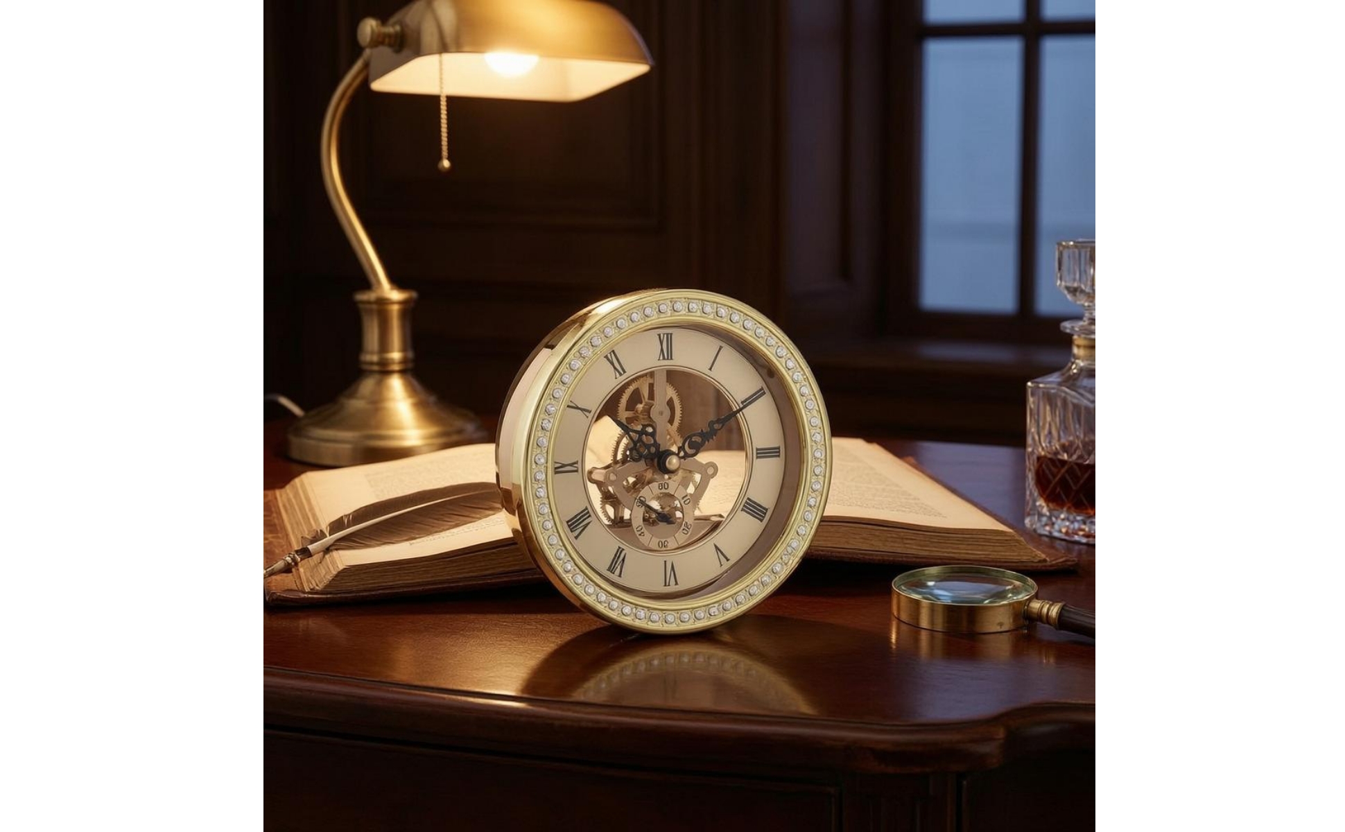 Wall Timekeeper Gear-Style Roman Numeral Wall Timekeeper Transparent Central