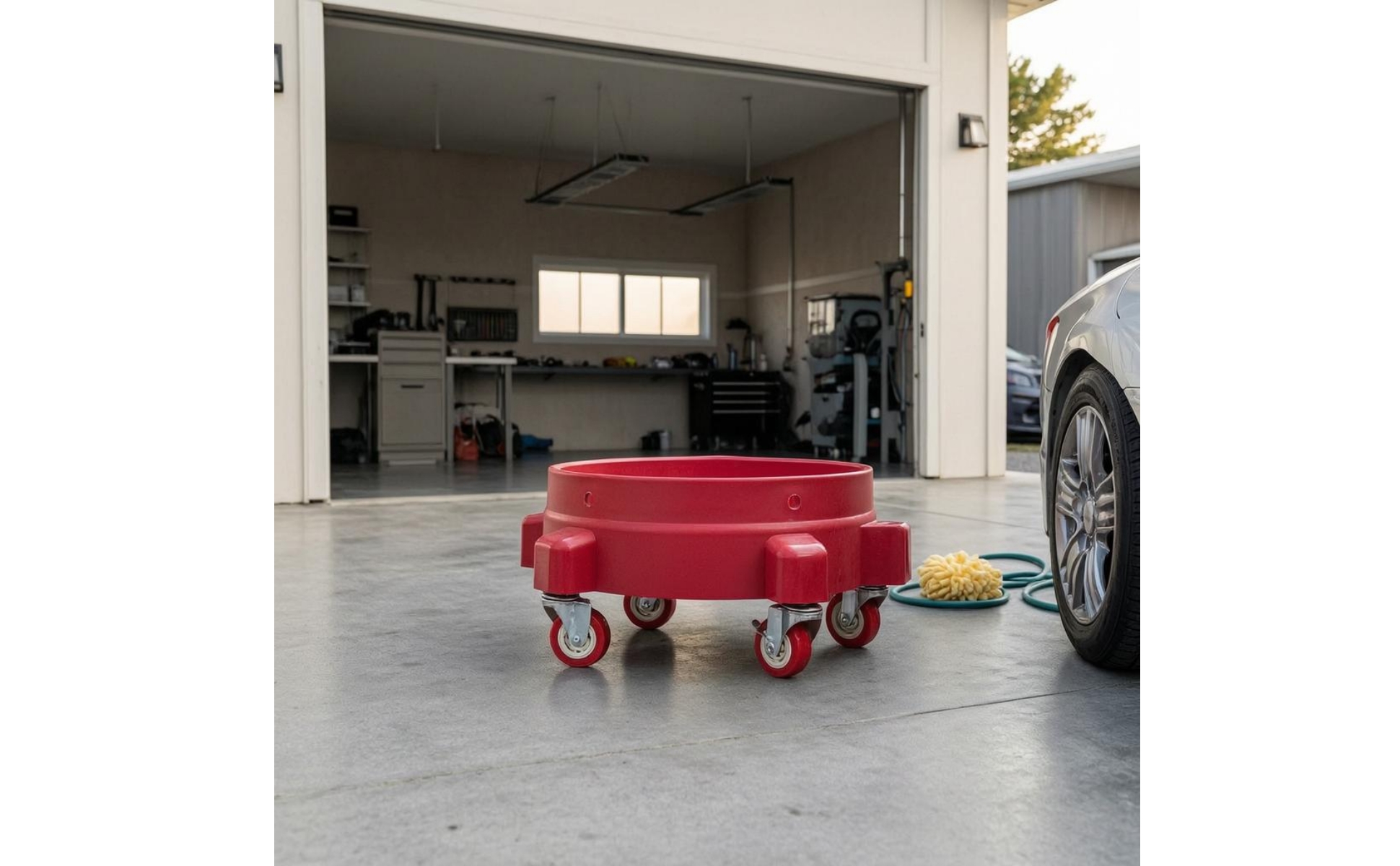 Pail Rolling Base Swivel Casters Round Pail Base Easy Mobility