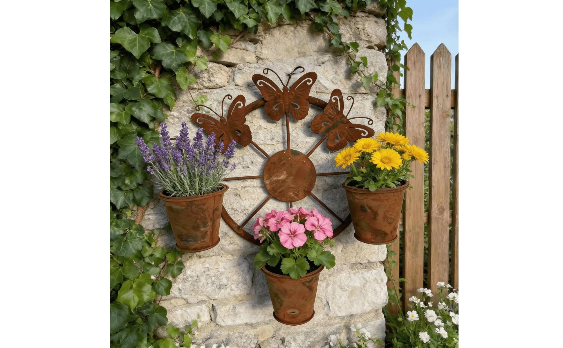 Metal Wall Planter Decor Weathered Butterfly Wall Planter Rustic