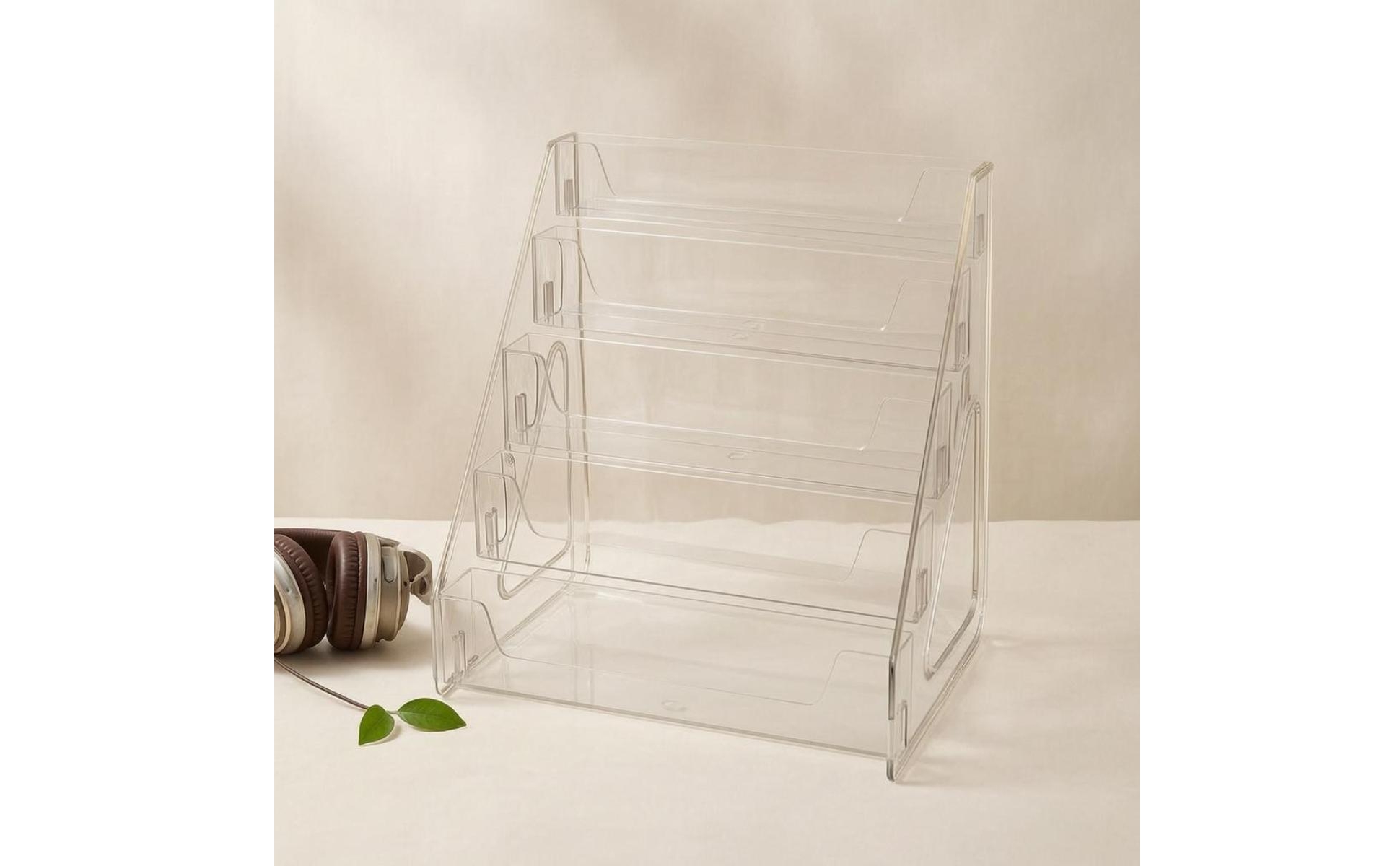 Stepped CD Display Shelf Tiered Design CD Storage Rack Large Capacity