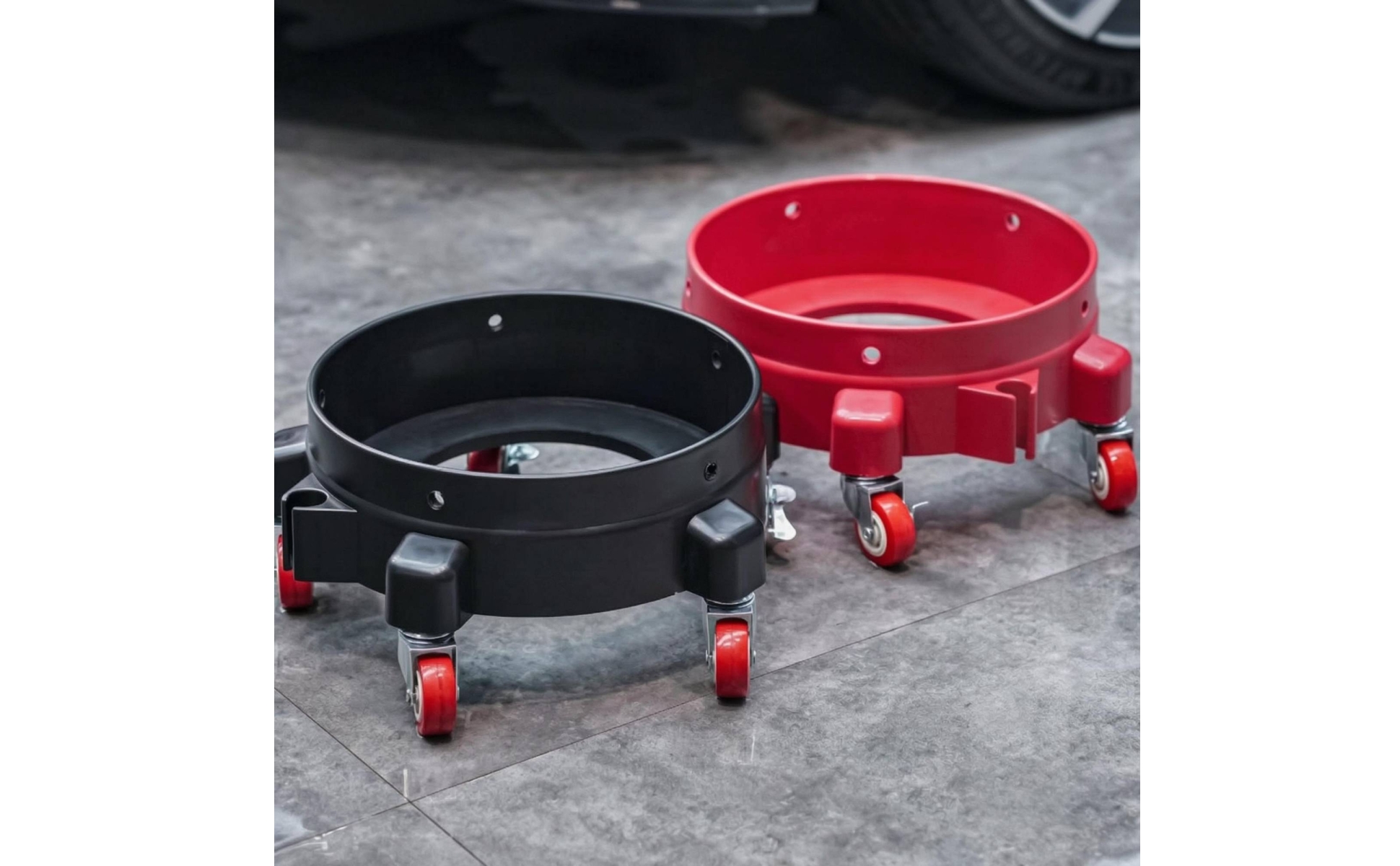 Pail Rolling Base Swivel Casters Round Pail Base Easy Mobility