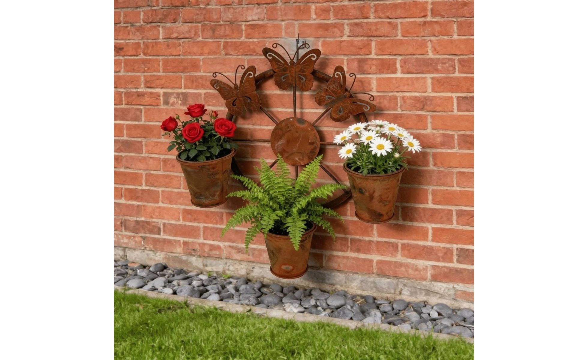 Metal Wall Planter Decor Weathered Butterfly Wall Planter Rustic