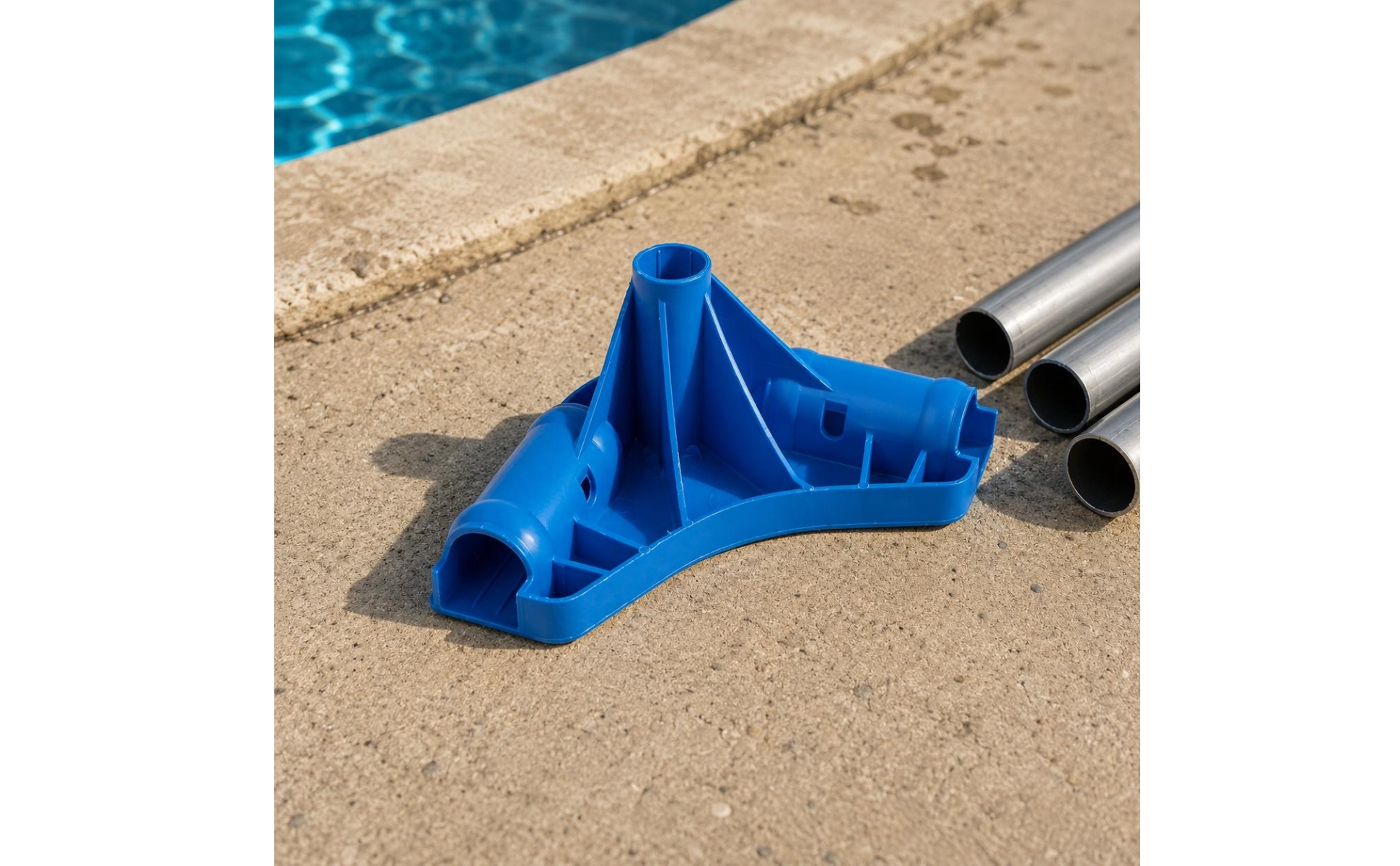Connecteur de Cadre de Piscine Stabilité Renforcée Support Plastique Bleu Moulé