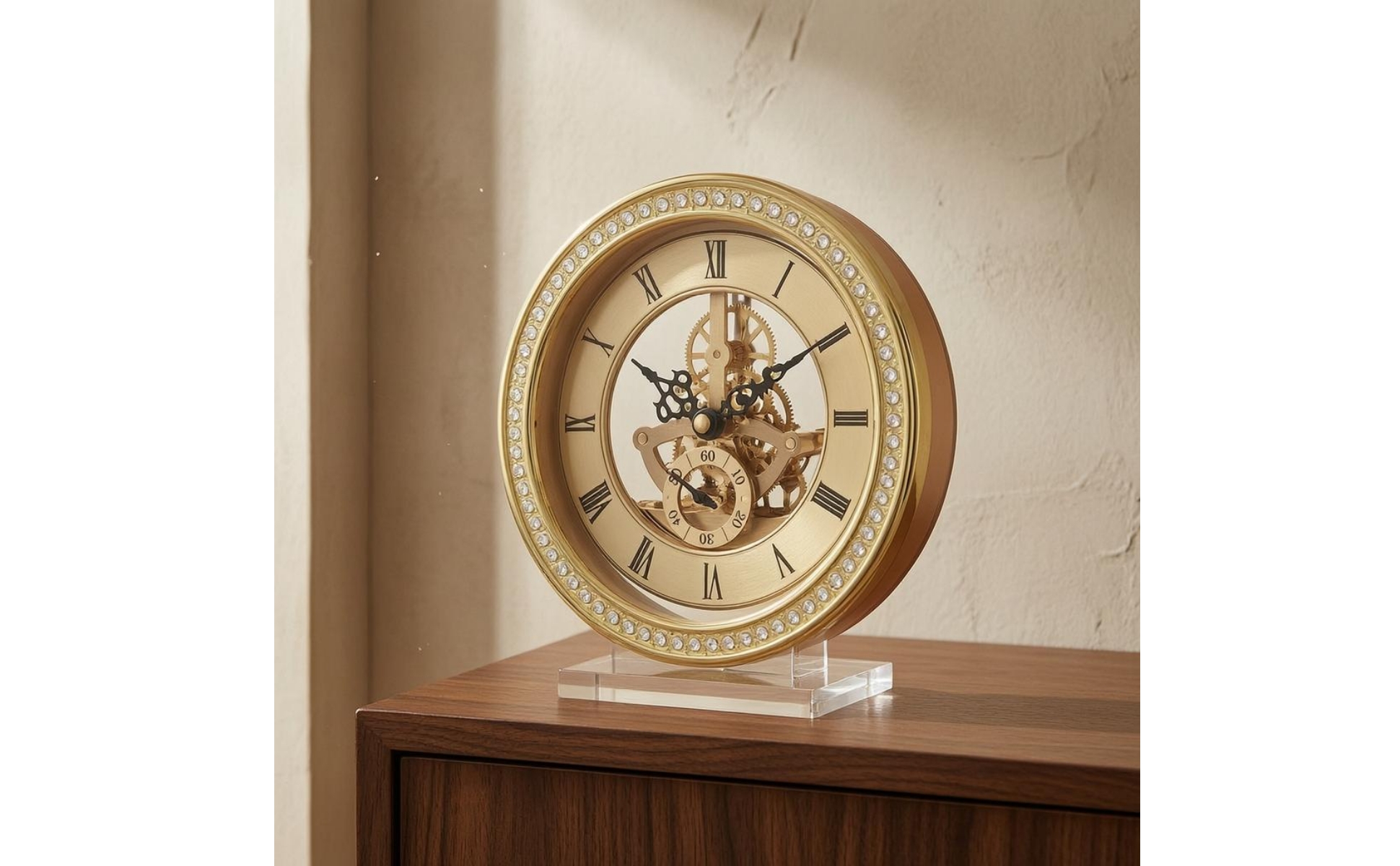 Wall Timekeeper Gear-Style Roman Numeral Wall Timekeeper Transparent Central