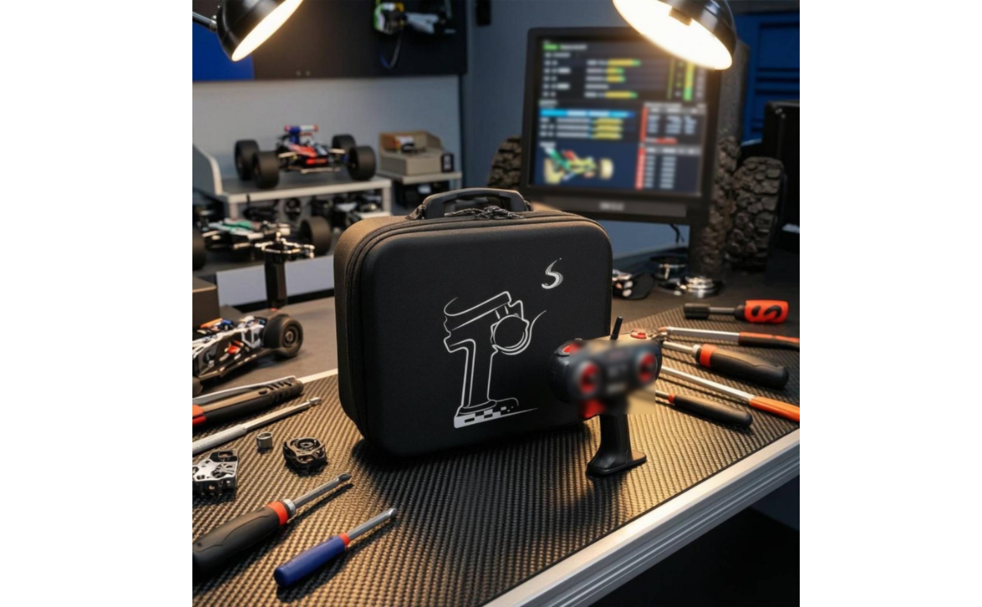 RC Controller Case Top Handle Controller Carrying Case Metal Zipper Pulls