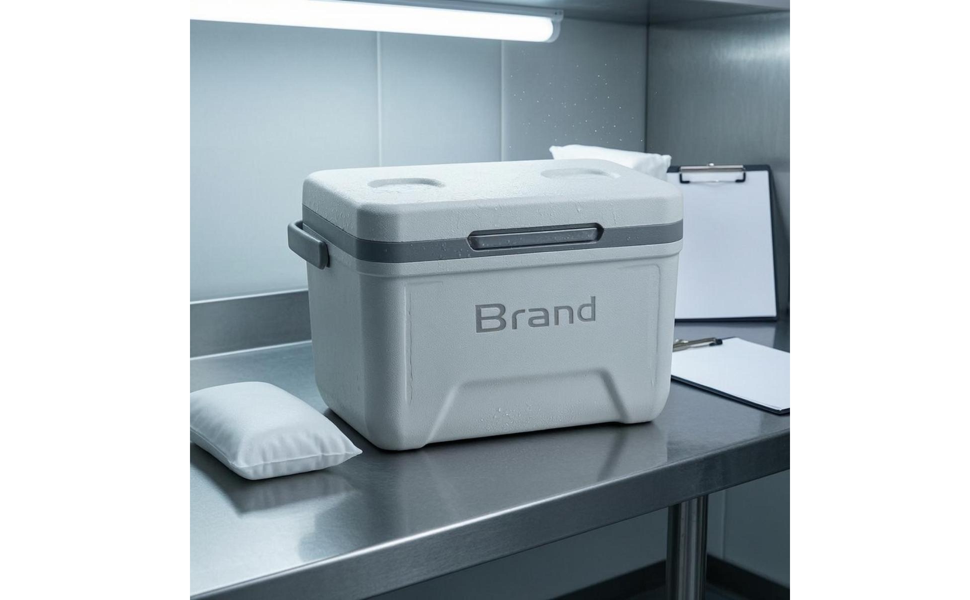 Insulated Cooler Box PU Insulation Portable Cooler Box Locking Lid
