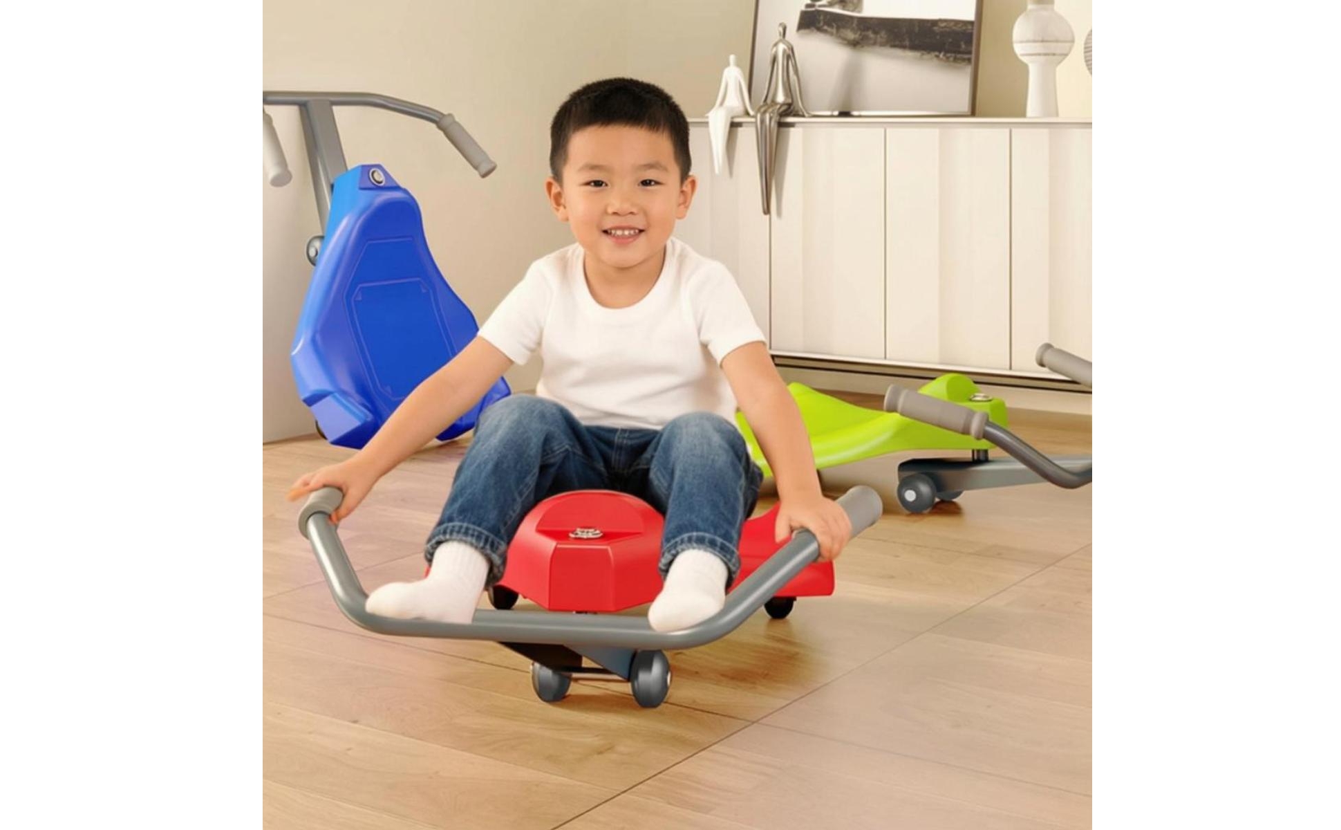 Scooter Tiré Main Forme Triangulaire Scooter Porteur Guidon Métal pour Enfants