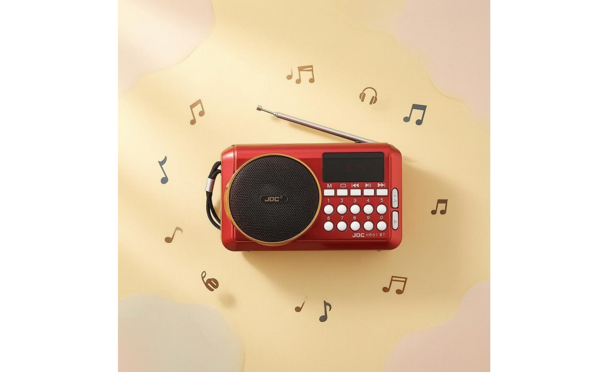 Multi-Band Bluetooth Radio Carry Strap Portable Bluetooth Radio Display Window
