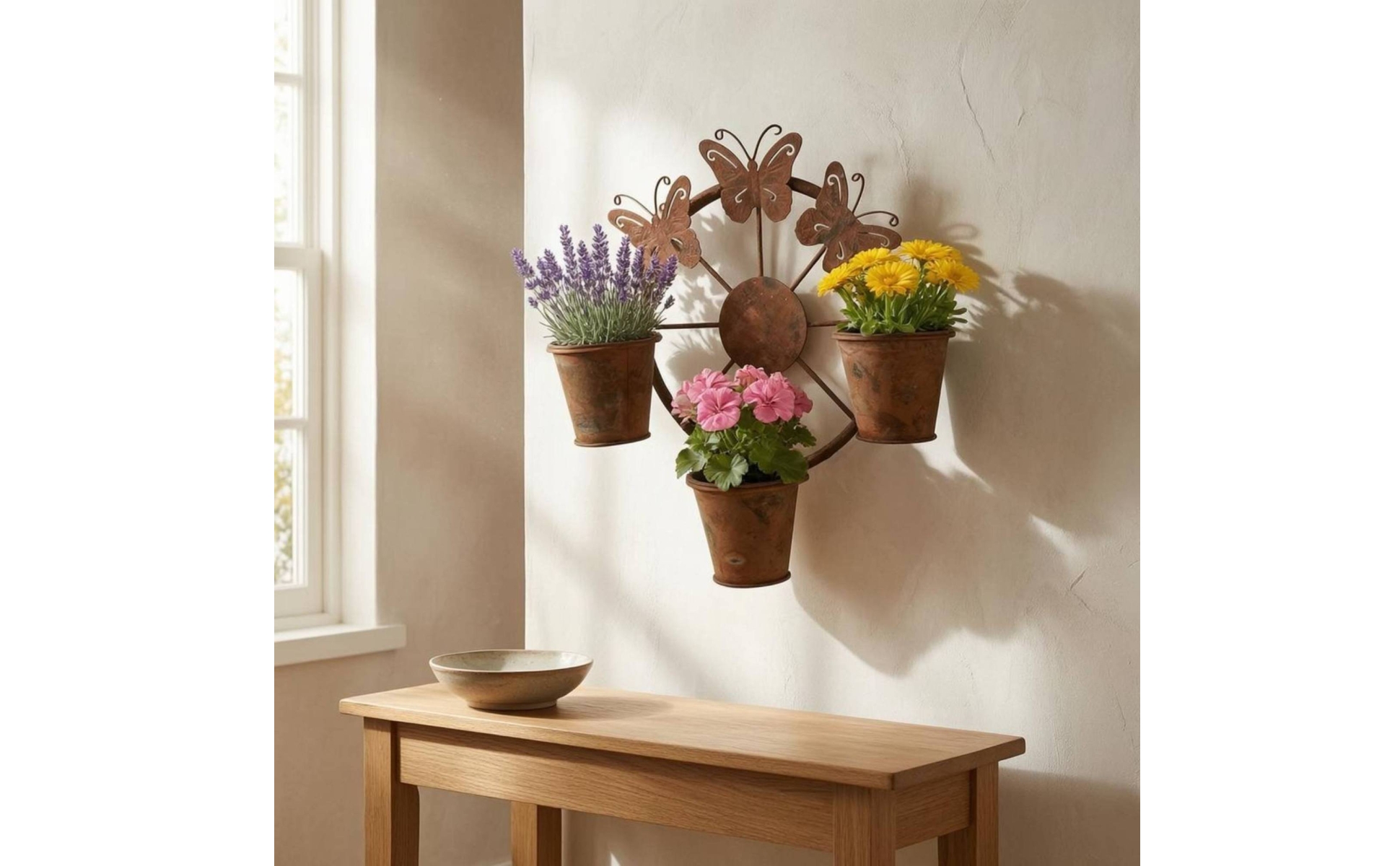 Metal Wall Planter Decor Weathered Butterfly Wall Planter Rustic