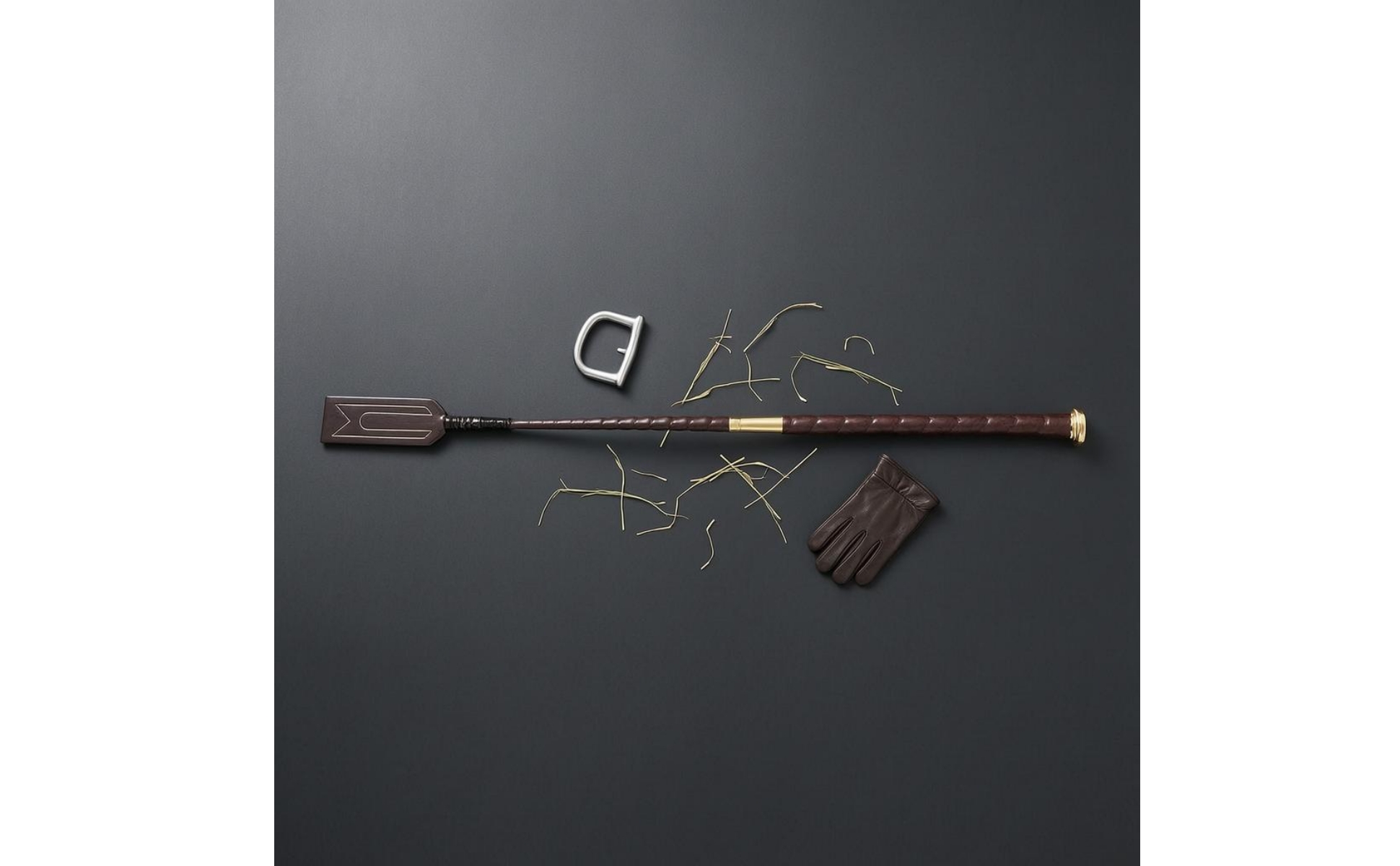 PU Riding Whip Non-Slip Handle Equestrian Whip Alloy Head for Equestrians