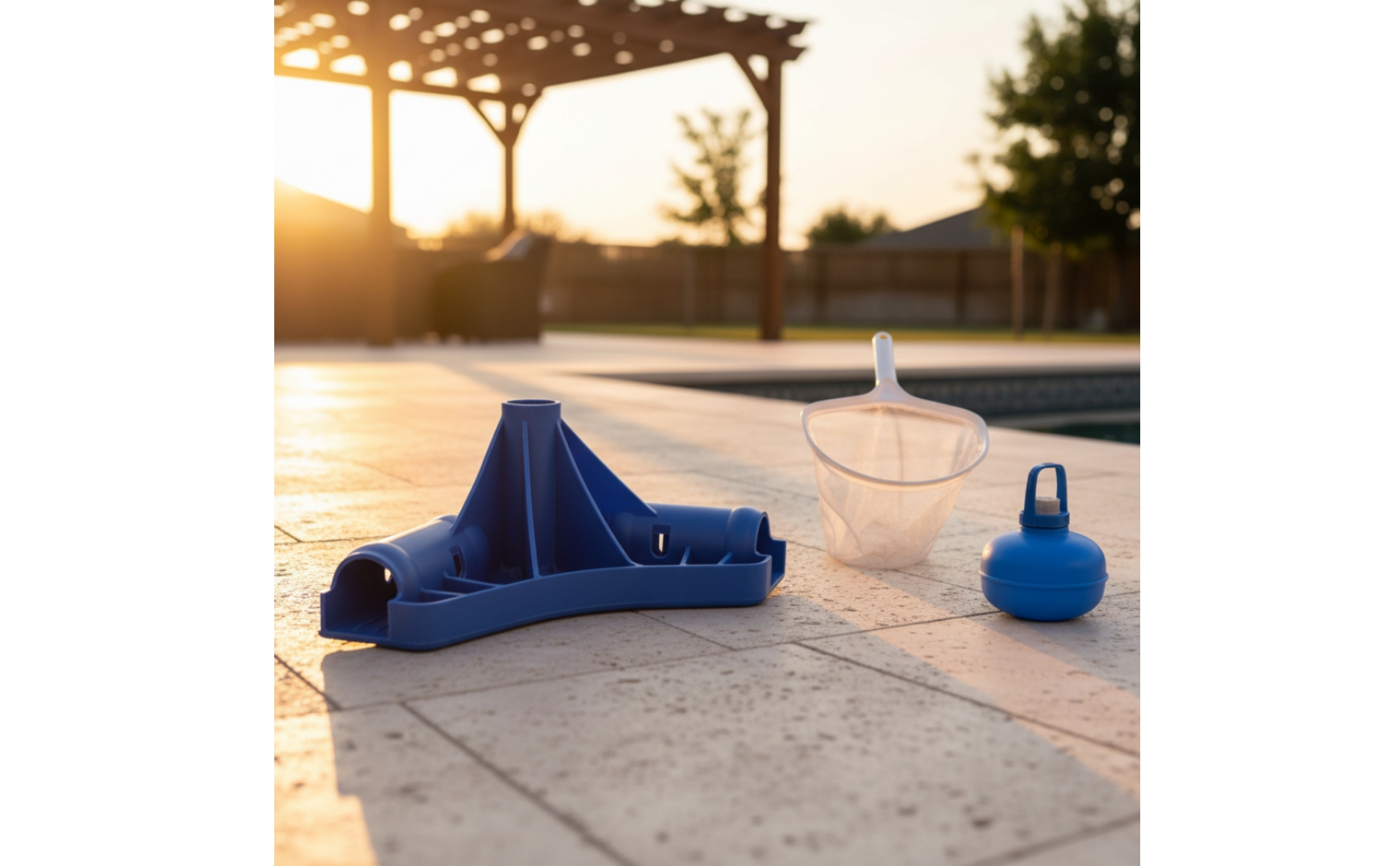 Connecteur de Cadre de Piscine Stabilité Renforcée Support Plastique Bleu Moulé