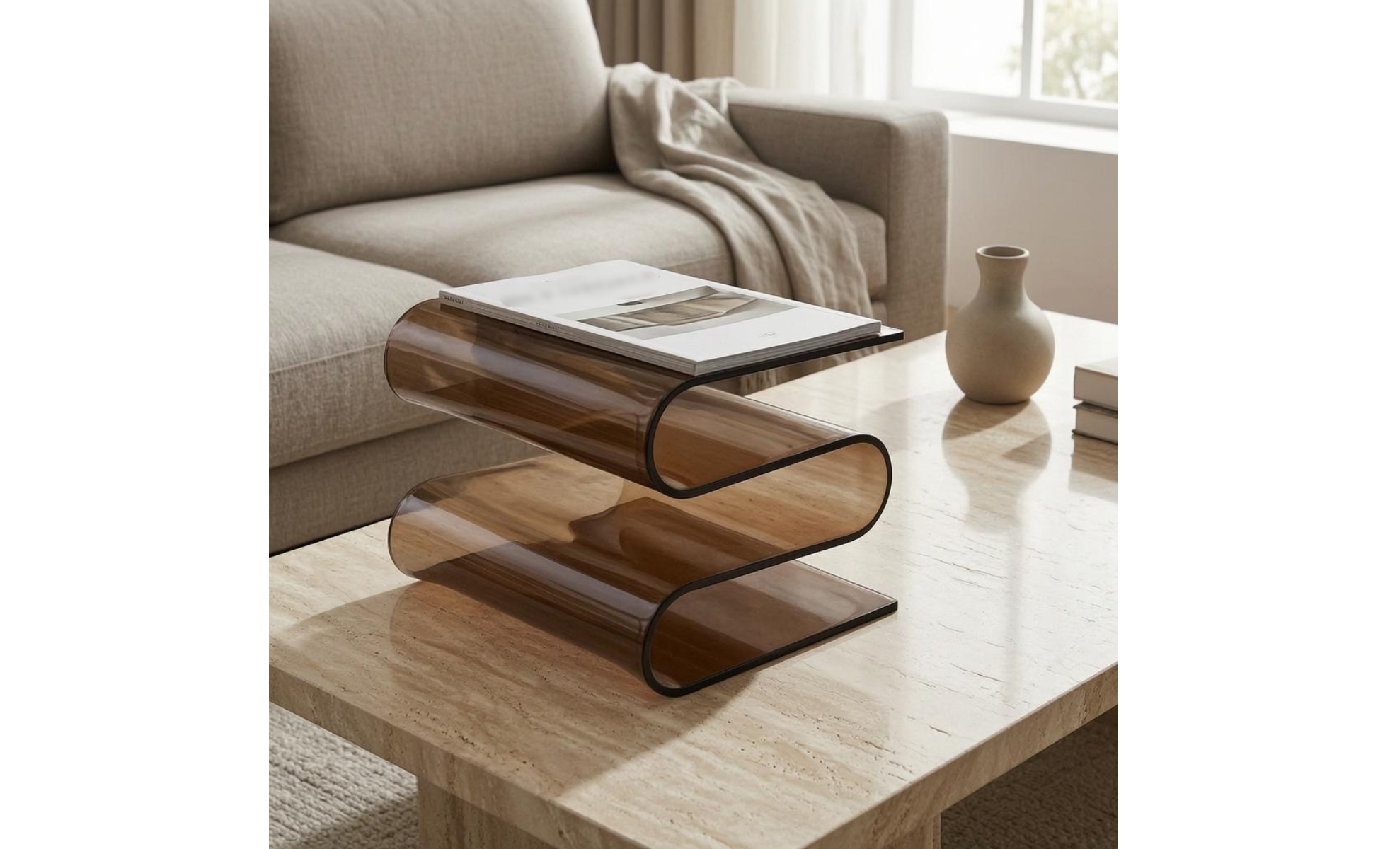 S-Shaped Bookend Minimalist Acrylic Bookend Modern