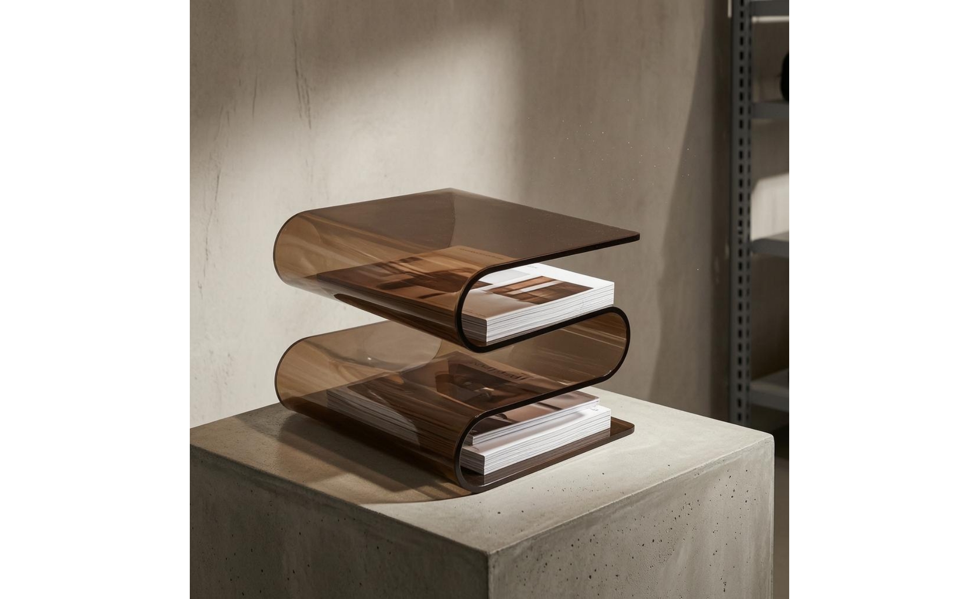 S-Shaped Bookend Minimalist Acrylic Bookend Modern