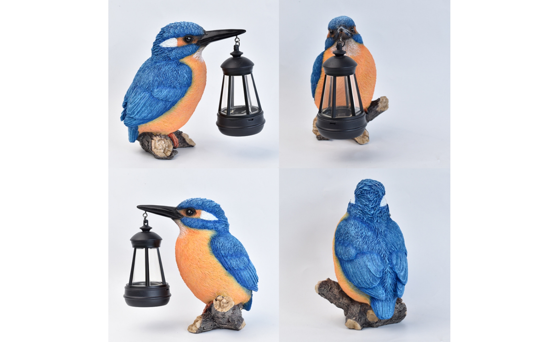 Kingfisher-Laternenfigur Solarbetrieben Vogel-Dekoration mit Laterne
