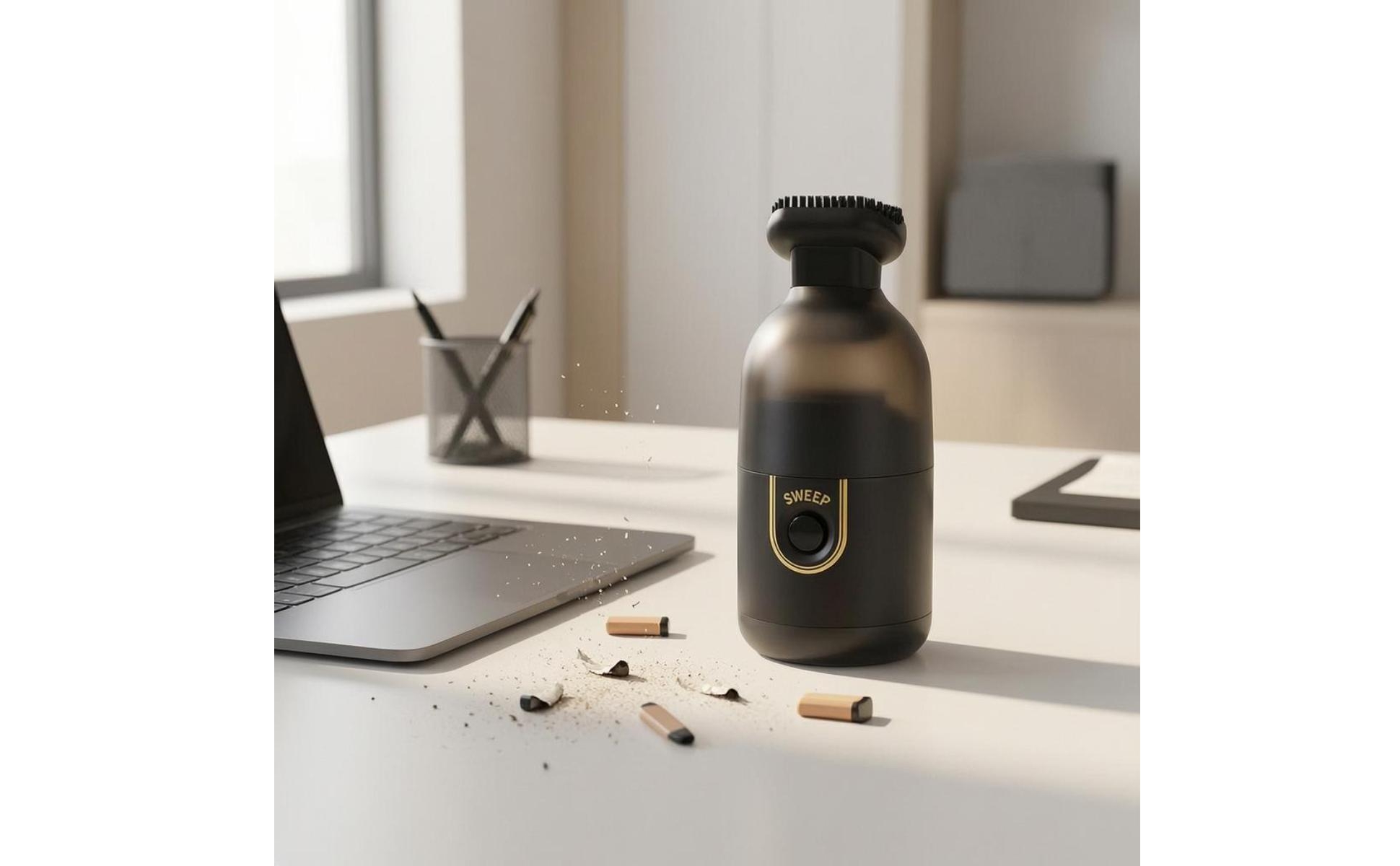 Mini Desktop Vacuum Battery Operated Portable Desk Vacuum Easy to Use for Office