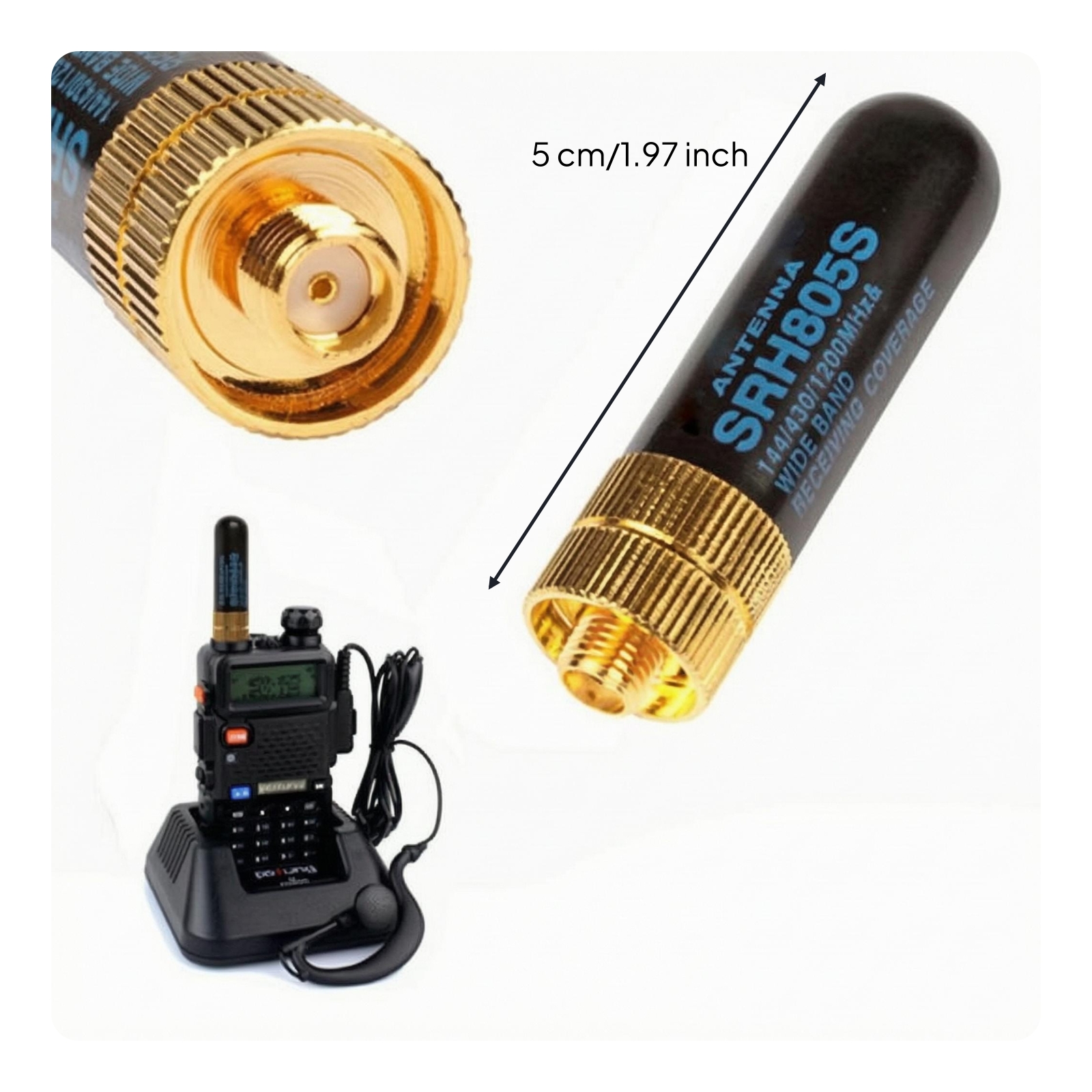 Handfunkgerät-Funkaufnehmer kompakt Handfunkantenne schwarz