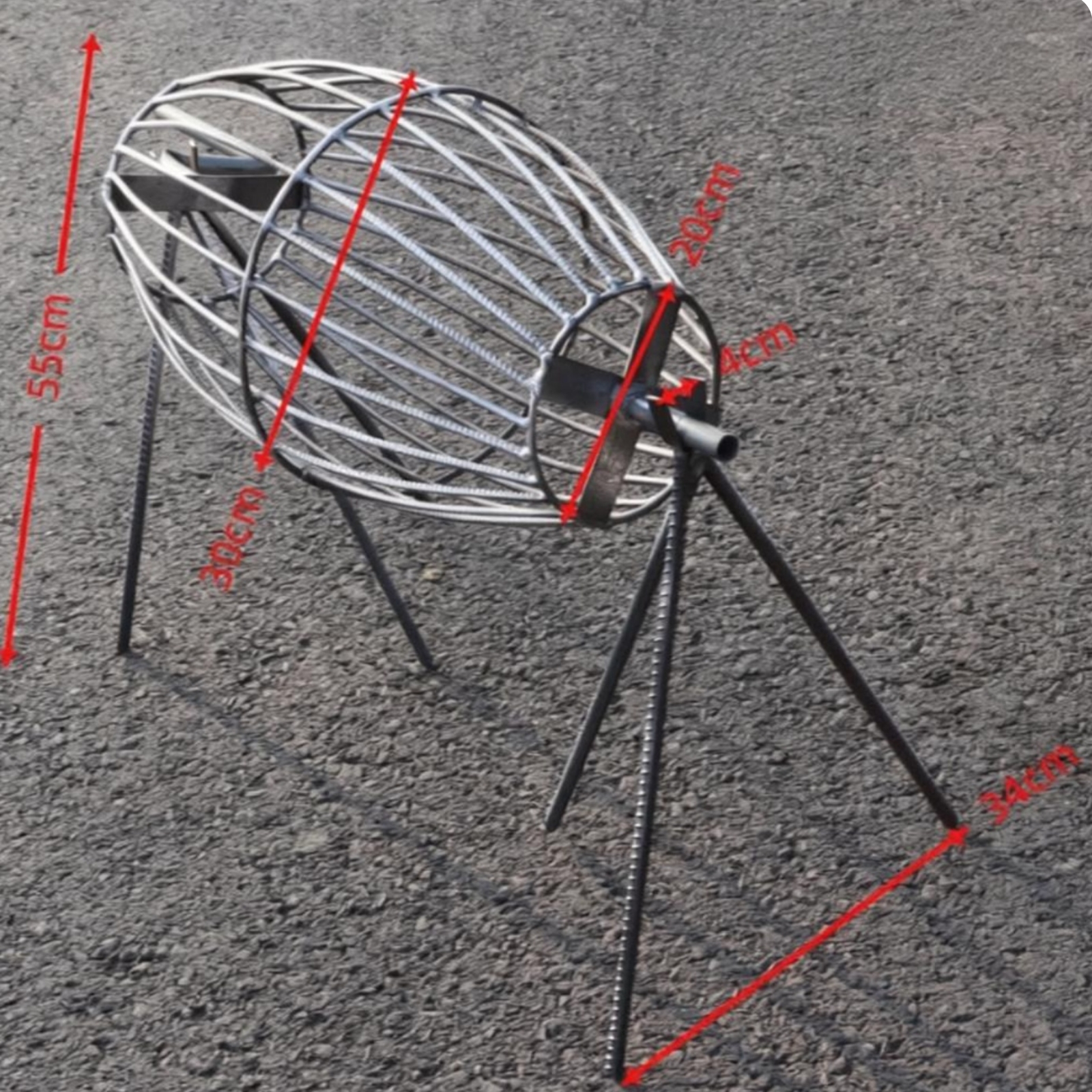 Manual Rotating Grill Basket Side Crank Handle Outdoor Cooking Even Heating