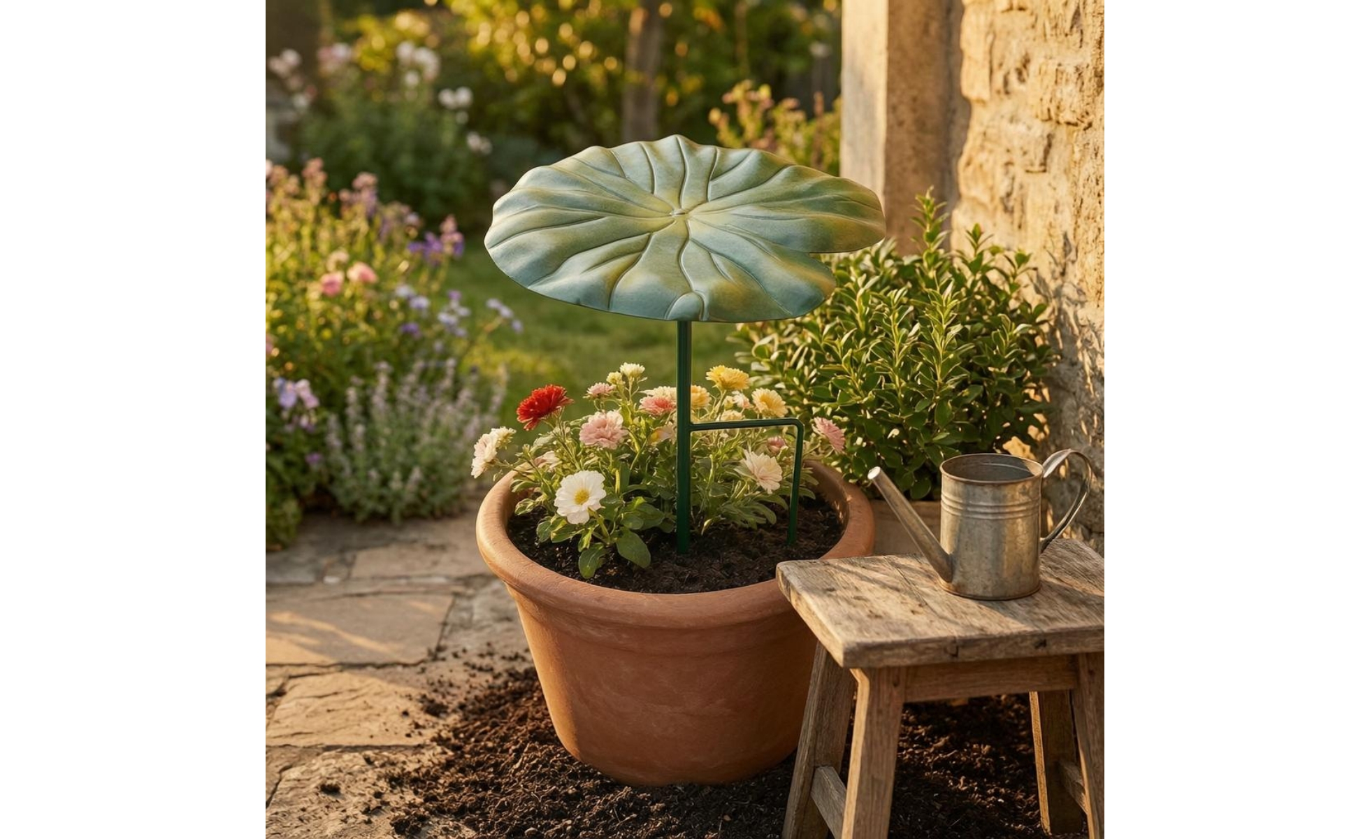 Lotus-Leaf-Shaped Shade Ornament Molded Veins Leaf-Shaped Plant Shade Green