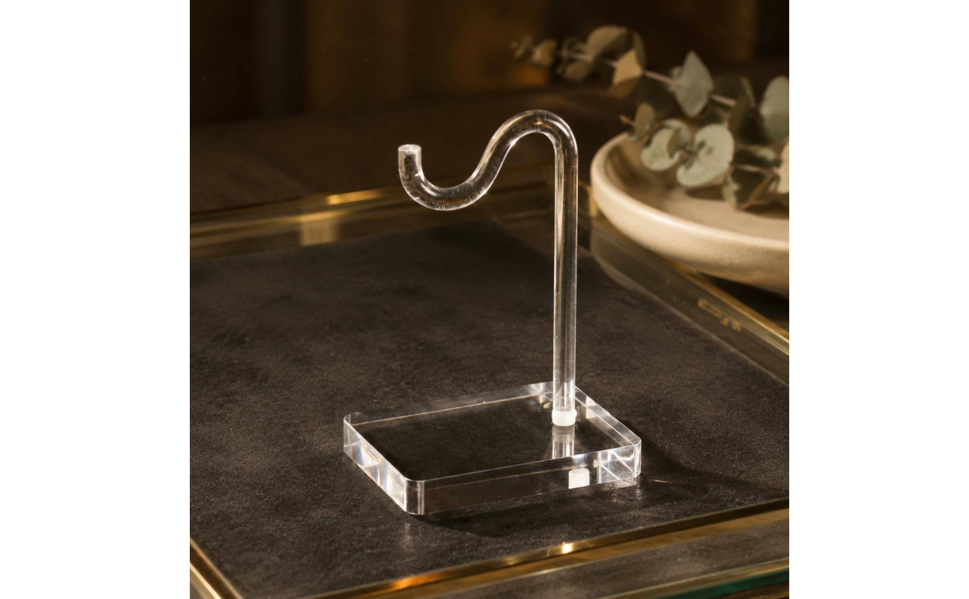 Curved Hook Necklace Display Rack Transparent Acrylic Bracelet Display Stand
