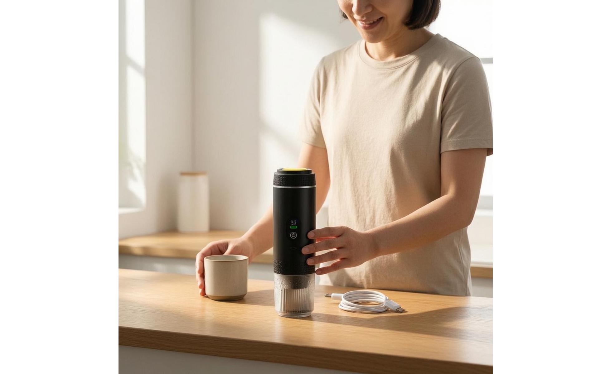 Tragbare Espressomaschine tragbar USB-Espressomaschine LED-Display