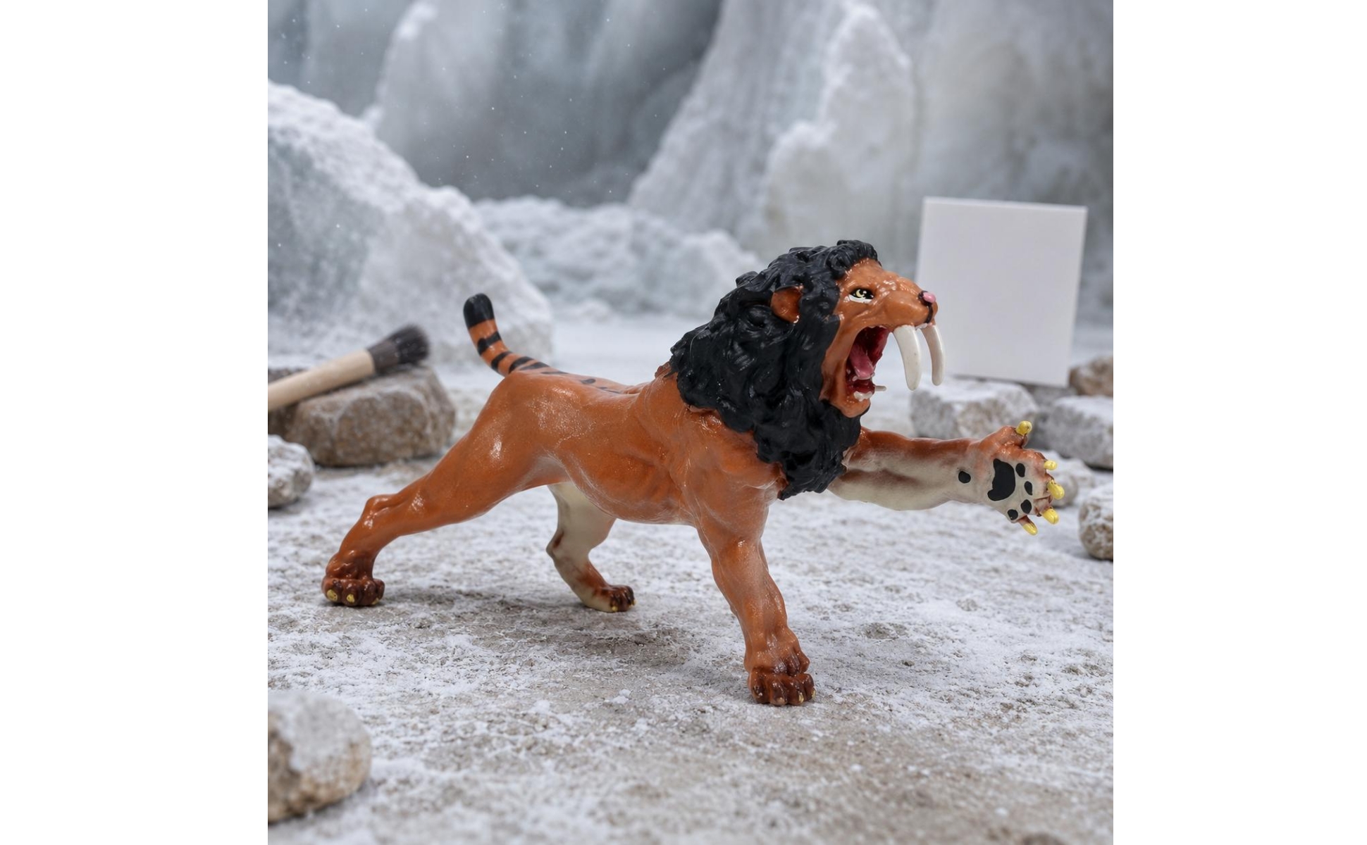 Säbelzahnkatze Figur handbemalt Säbelzahntigerfigur realistisch