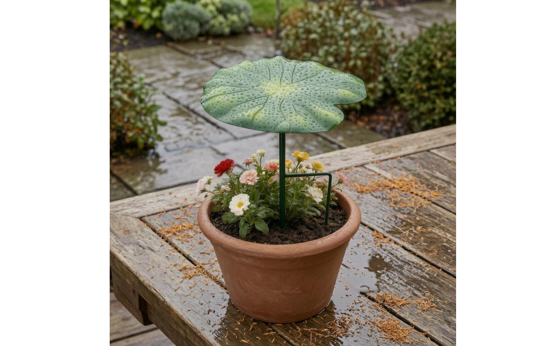 Lotus-Leaf-Shaped Shade Ornament Molded Veins Leaf-Shaped Plant Shade Green