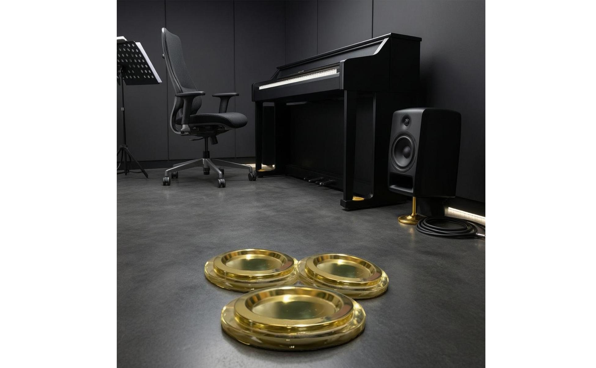 3 Pieces Grand Piano Foot Pad Stable Base Round Piano Foot Pad Shield