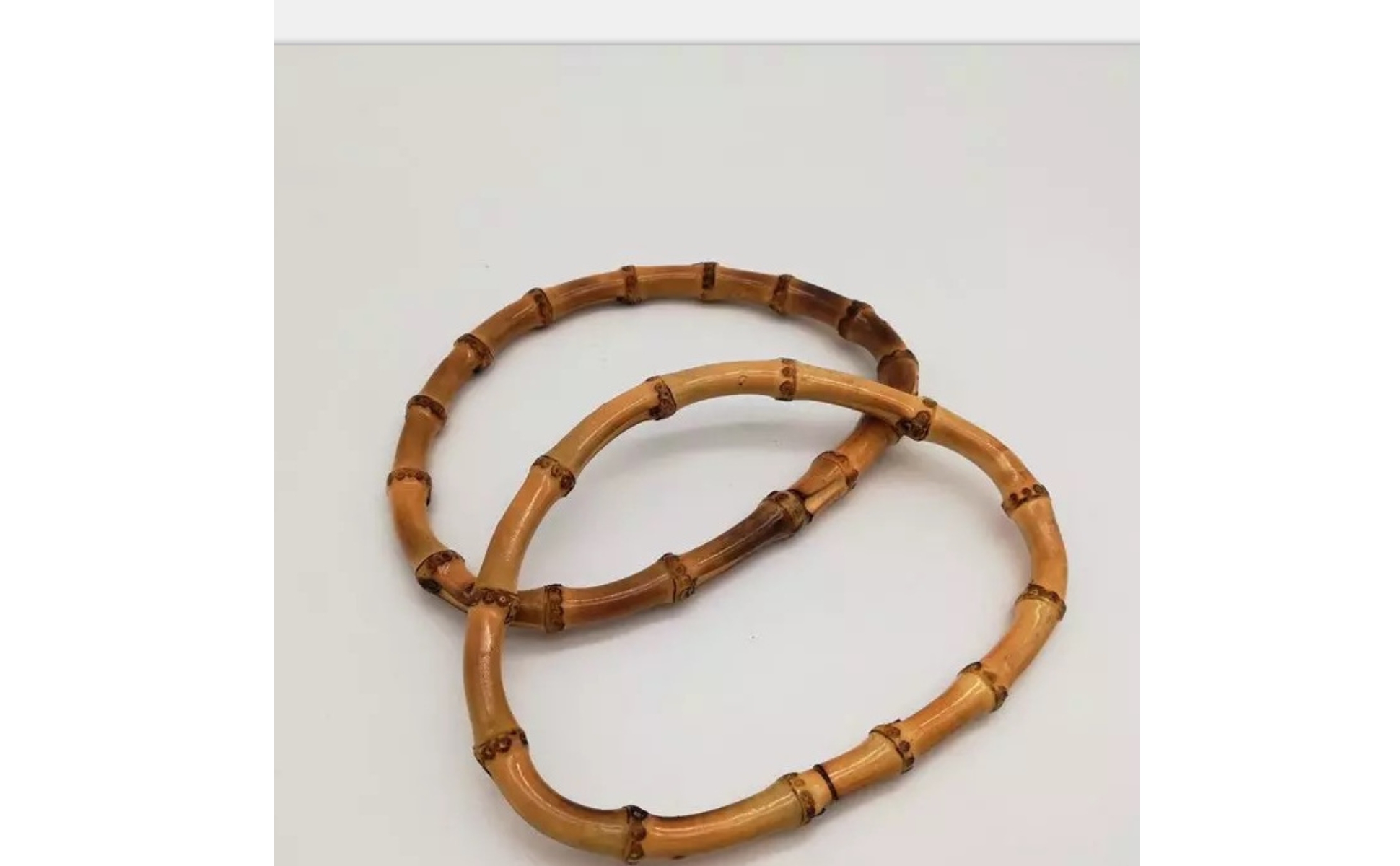 Bamboo Handbag Handle Natural Finish D-Shaped Bamboo Handle Rounded