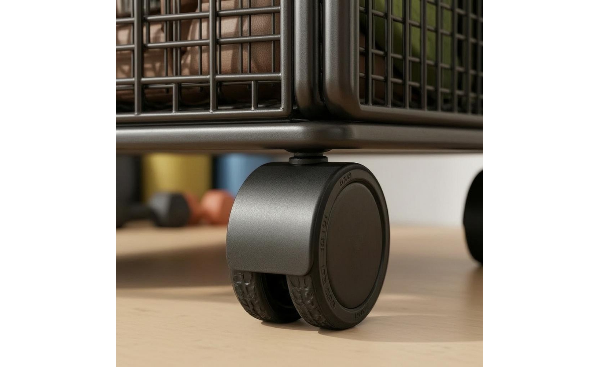 Rolling Mesh Rack Wire-Grid Gym Storage Rack Caster Wheels