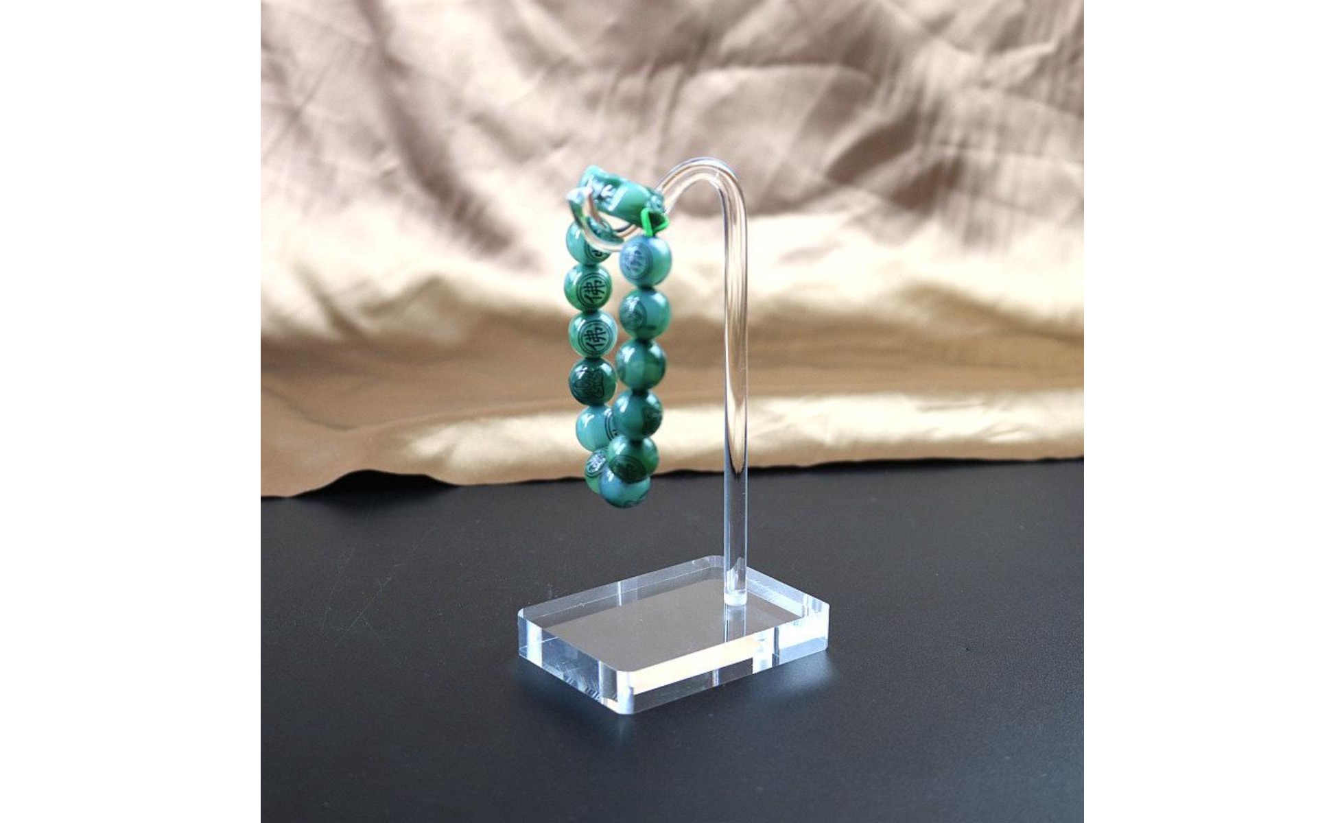 Curved Hook Necklace Display Rack Transparent Acrylic Bracelet Display Stand