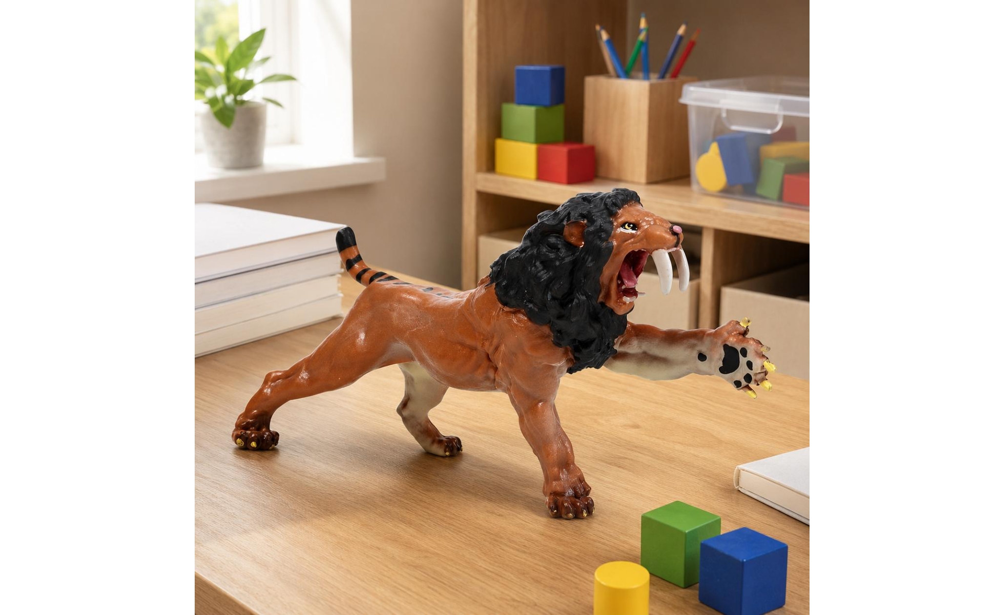 Säbelzahnkatze Figur handbemalt Säbelzahntigerfigur realistisch