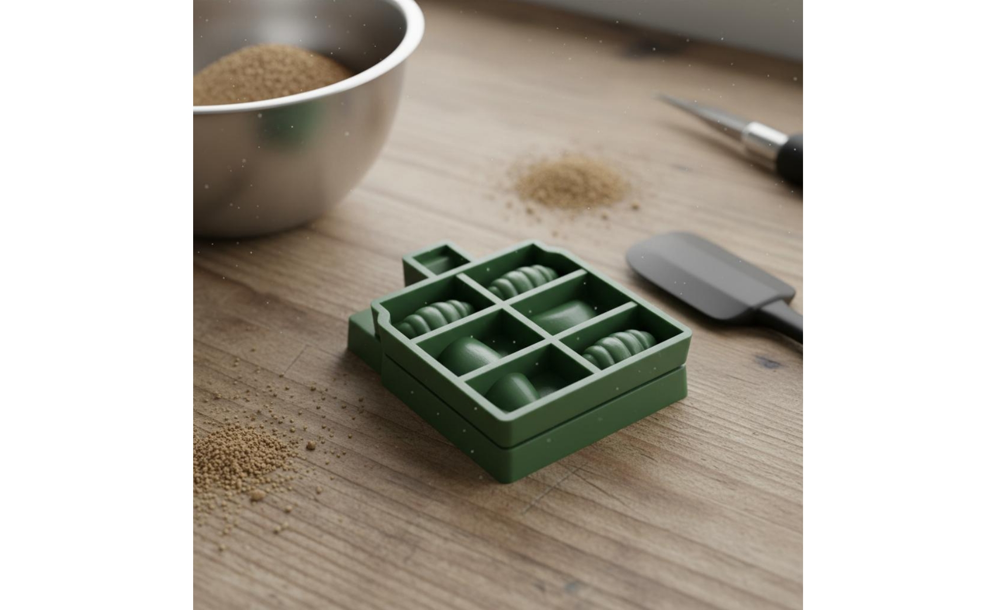 Mini Cast Green Hinged Cast Rectangular