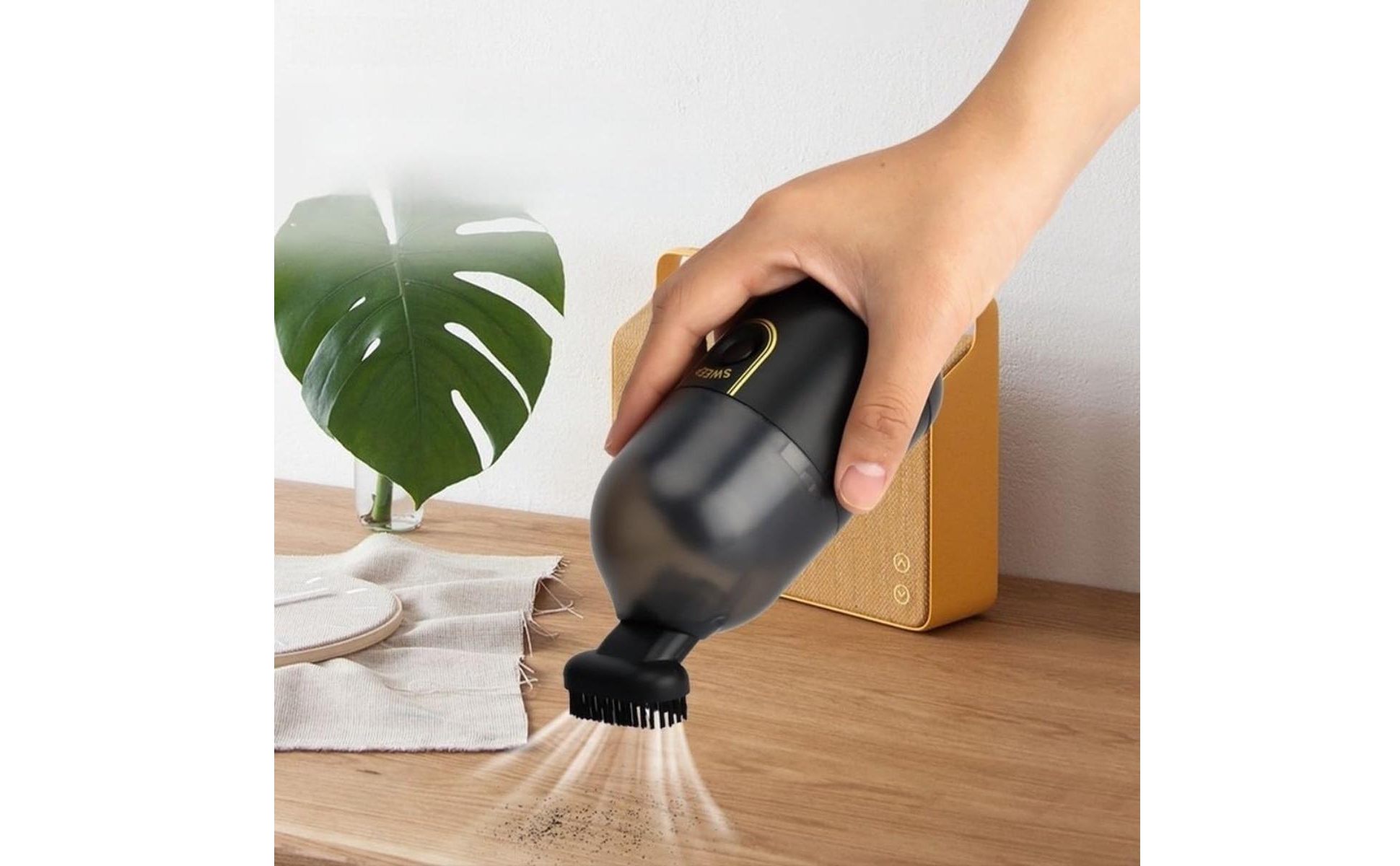 Mini Desktop Vacuum Battery Operated Portable Desk Vacuum Easy to Use for Office