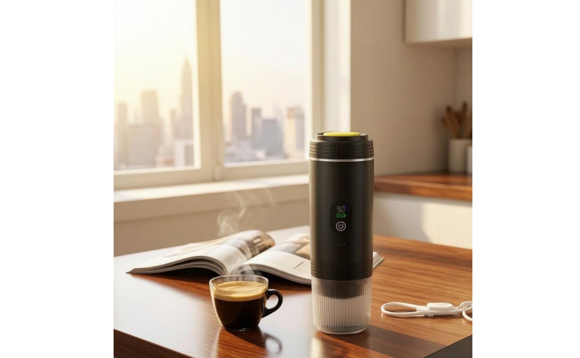 Tragbare Espressomaschine tragbar USB-Espressomaschine LED-Display