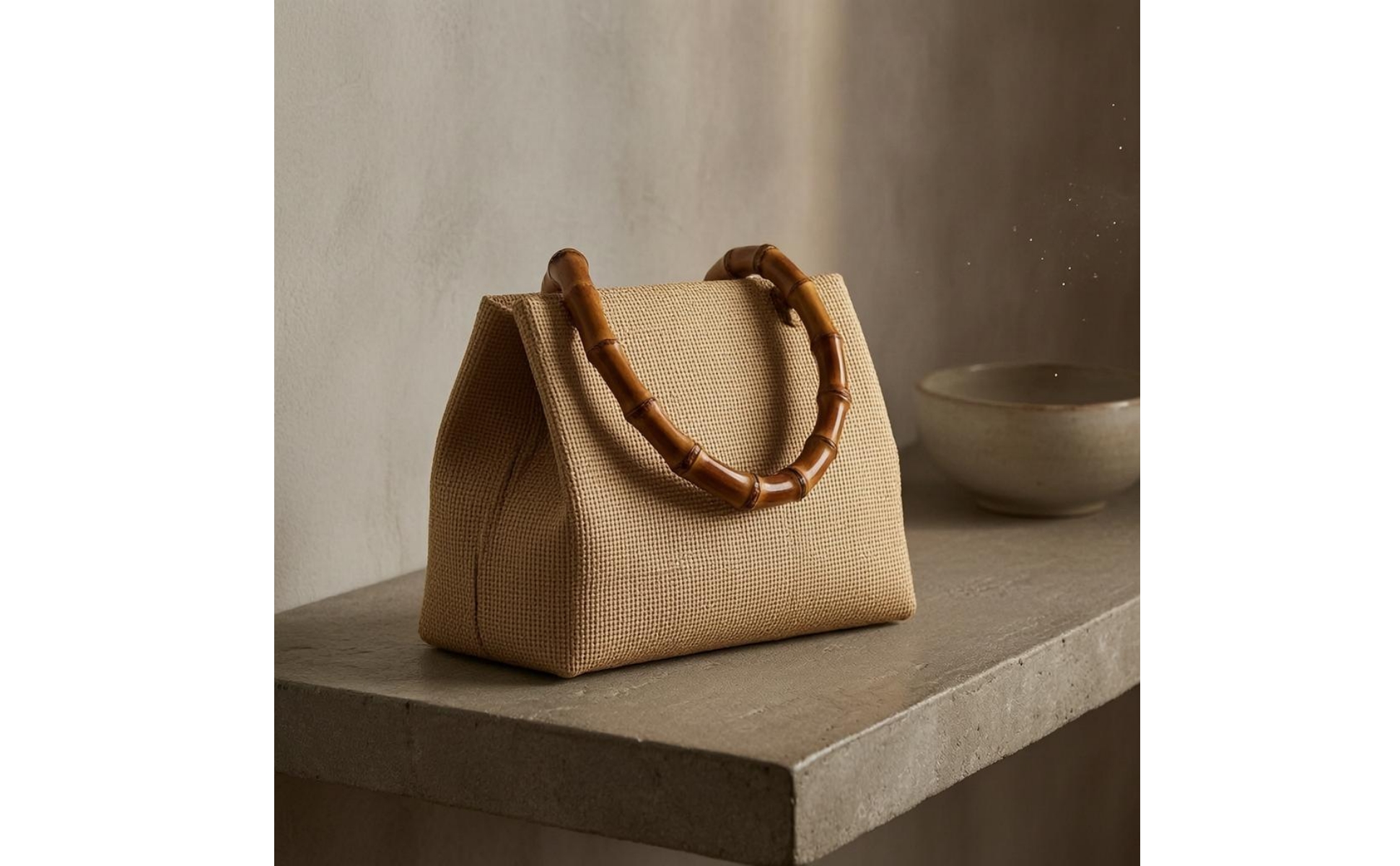 Bamboo Handbag Handle Natural Finish D-Shaped Bamboo Handle Rounded