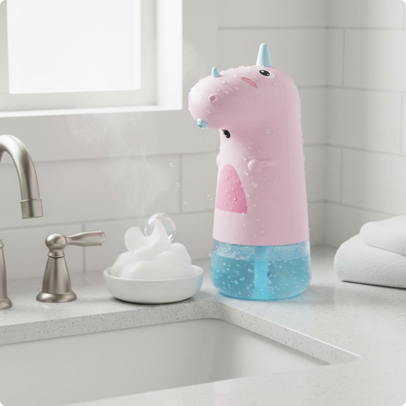 Cartoon Creature Soap Dispenser Printed Face Children's Soap Dispenser Spout Top