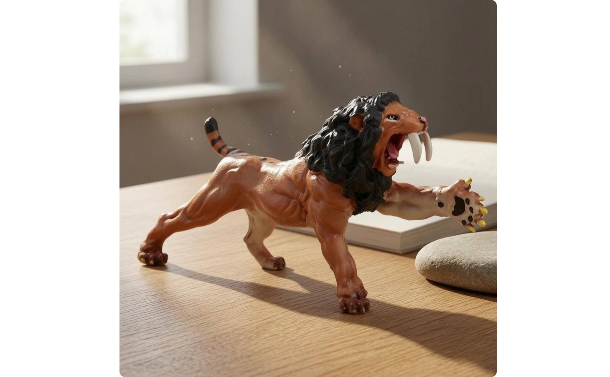 Säbelzahnkatze Figur handbemalt Säbelzahntigerfigur realistisch