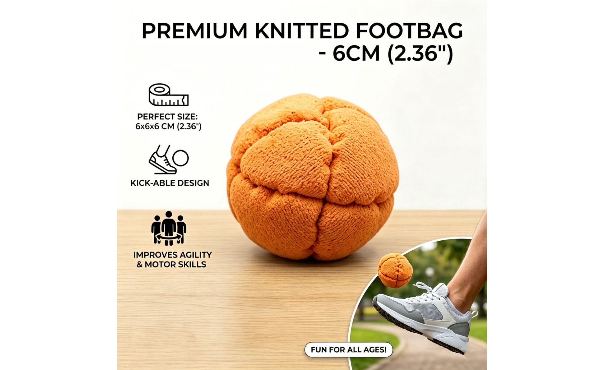 Knitted Footbag Ceramic-Filled Plush Footbag Segmented
