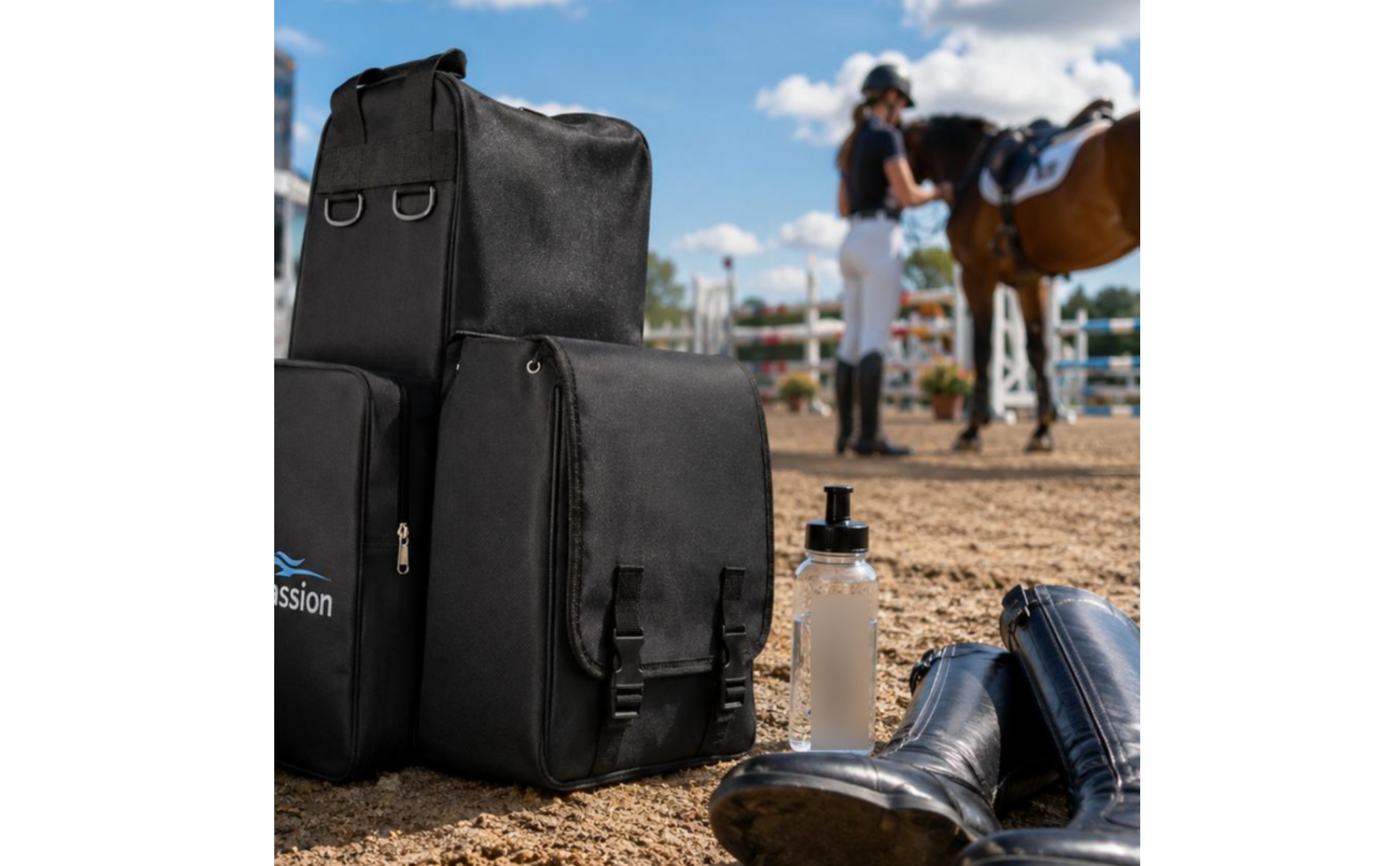 Equestrian Bag Structured Riding Gear Bag Rectangular for Equestrians, Riders