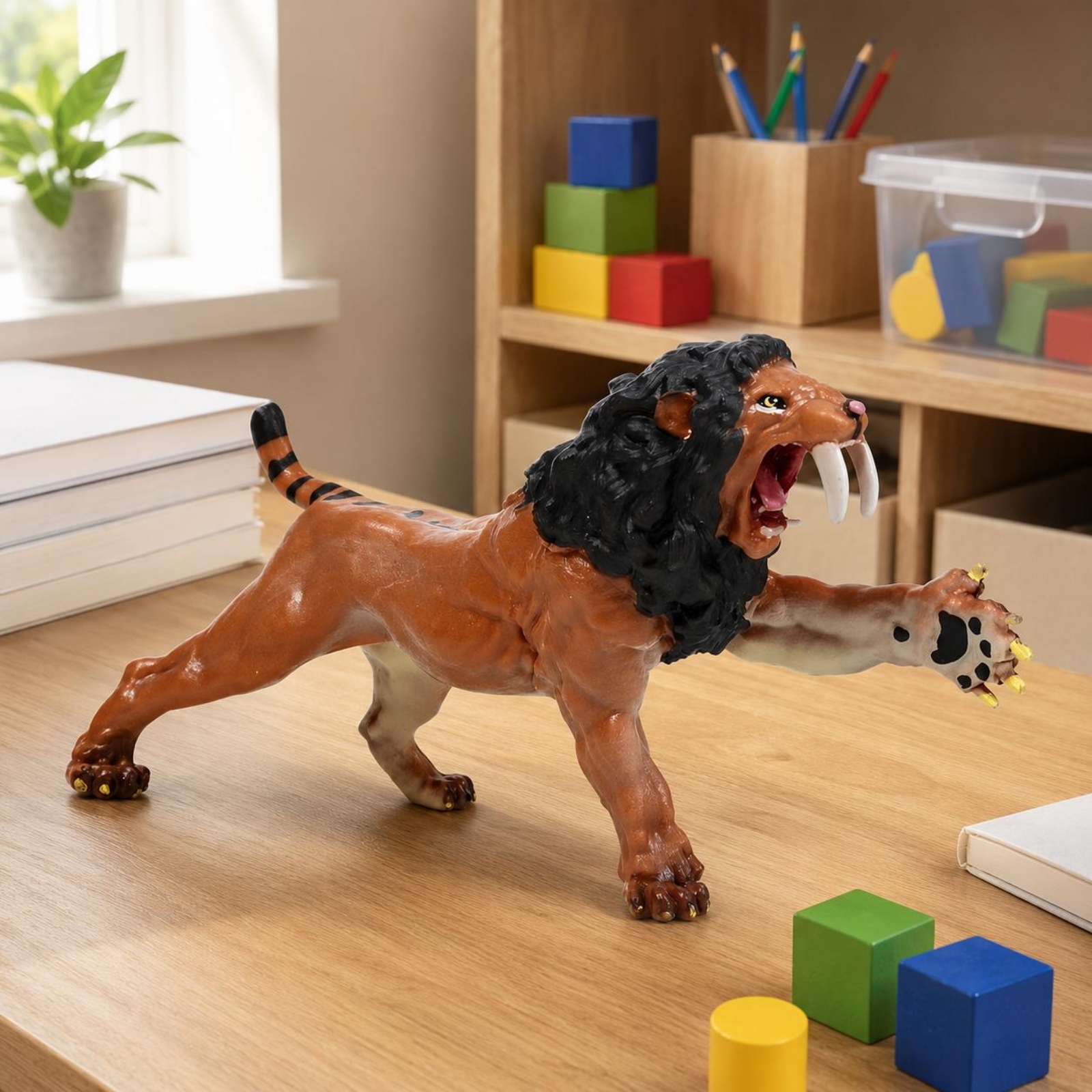 Säbelzahnkatze Figur Realistisch Säbelzahntiger Figur Detailgetreu - Produktbild 3