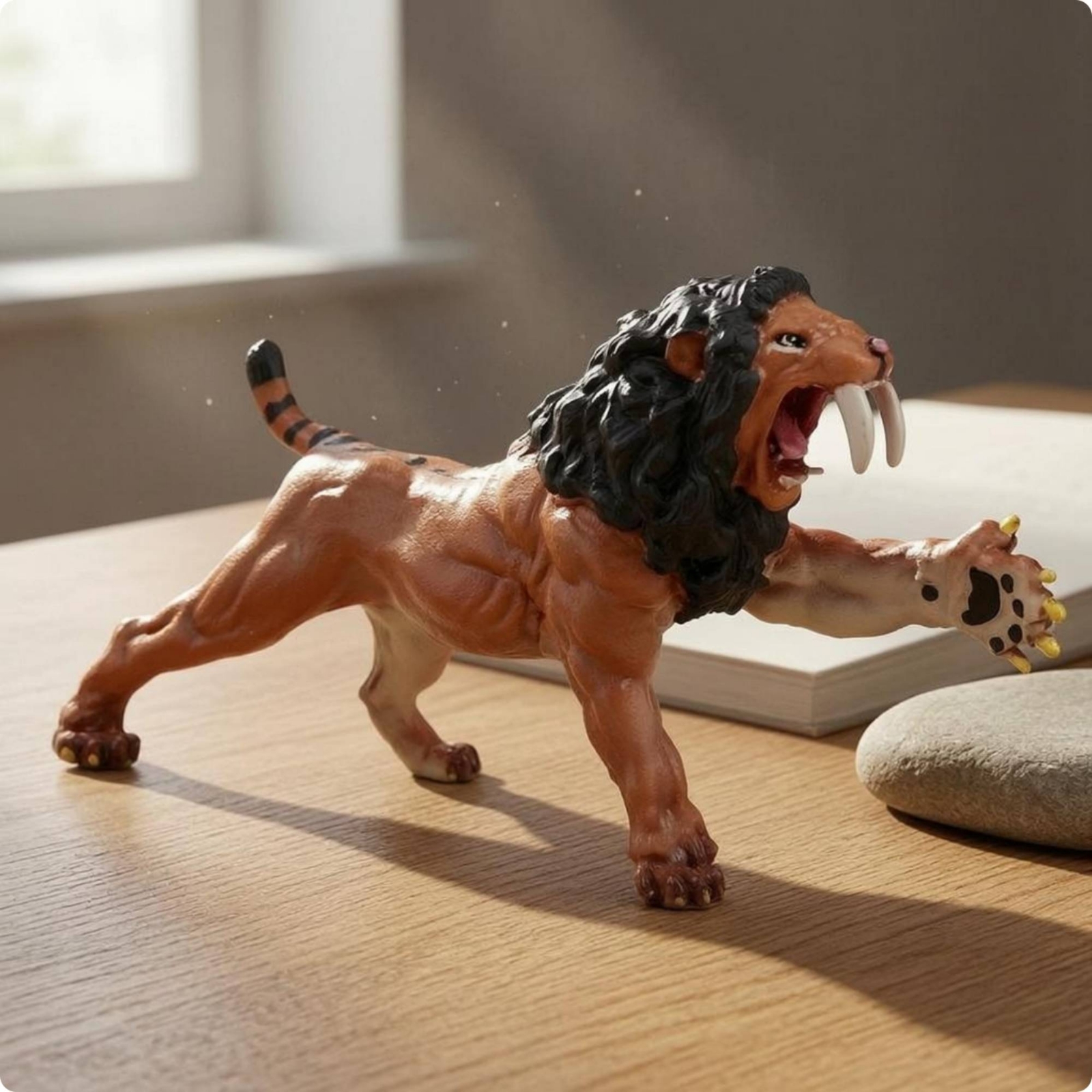 Säbelzahnkatze Figur Realistisch Säbelzahntiger Figur Detailgetreu - Produktbild 1