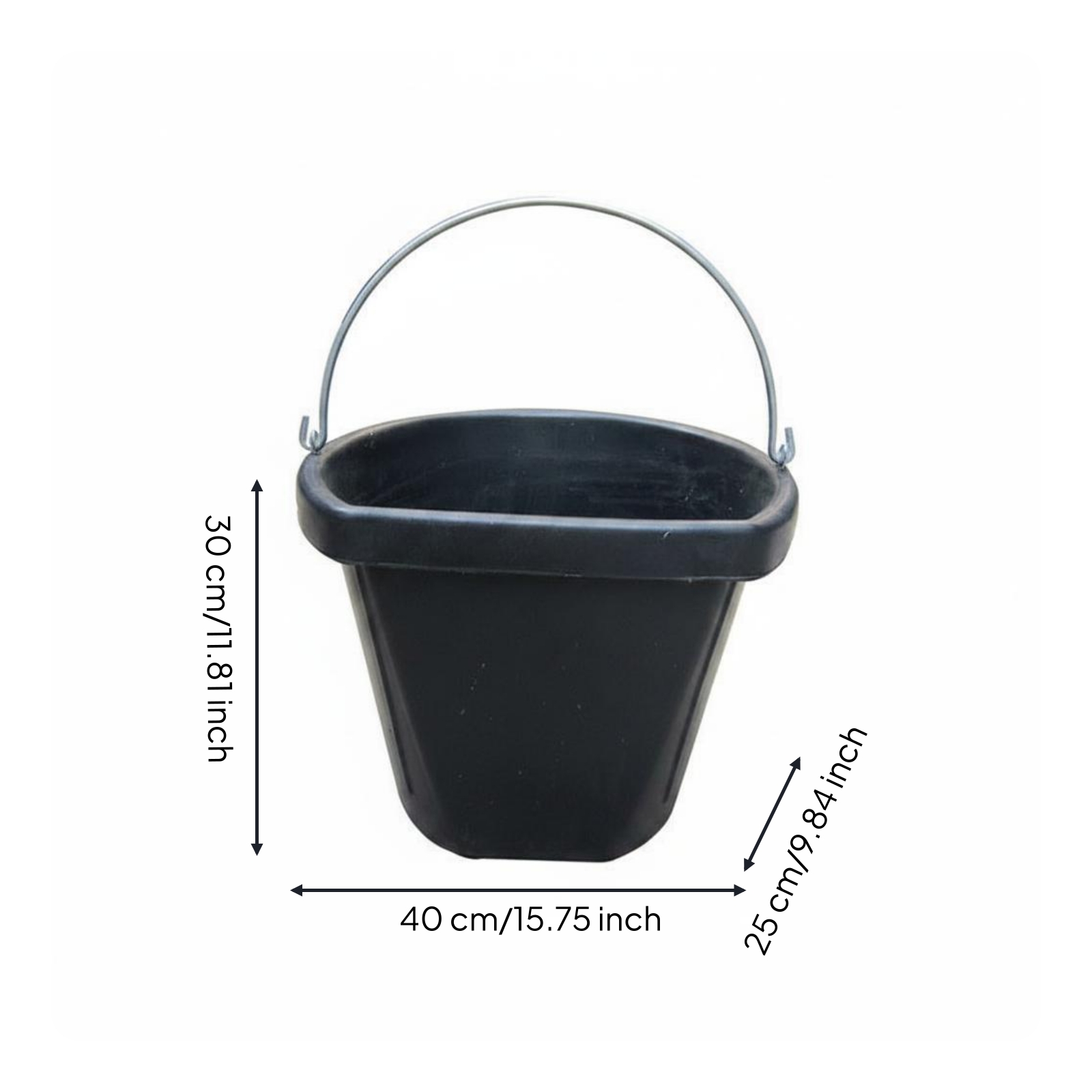 Rubber Pail uncoveredTop Pail with Handle Large Mouth for Construction
